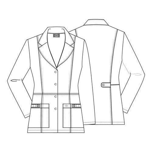 Dickies 82400 Bata Médica Clínica Gabardina Stretch Negra - Garufa Jeans