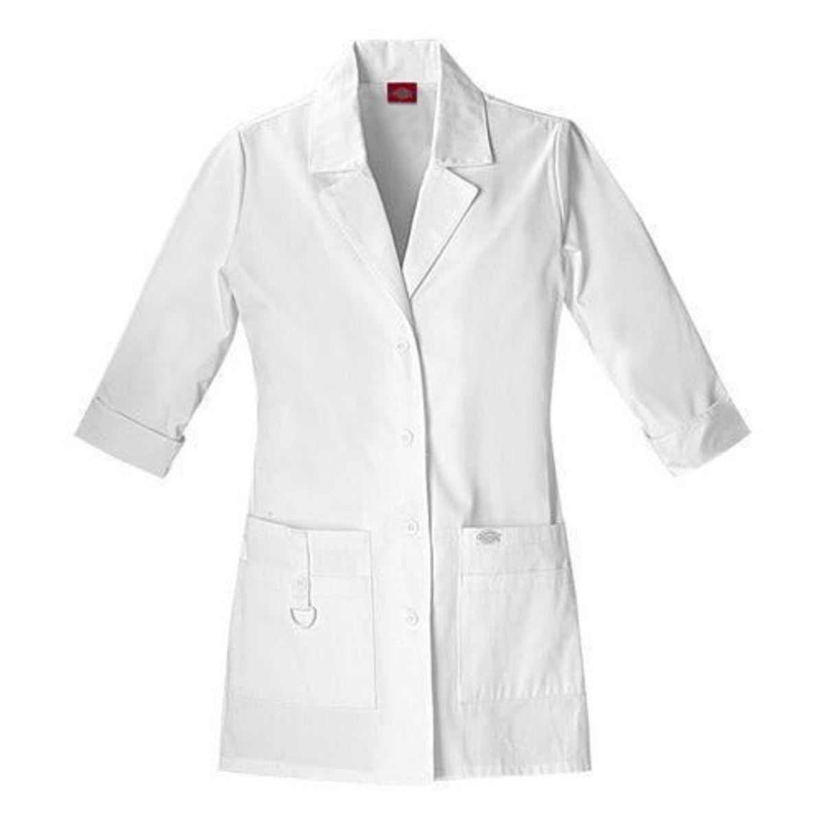 Dickies 82402 bata corta médica para mujer blanca vista de producto | color:blanca