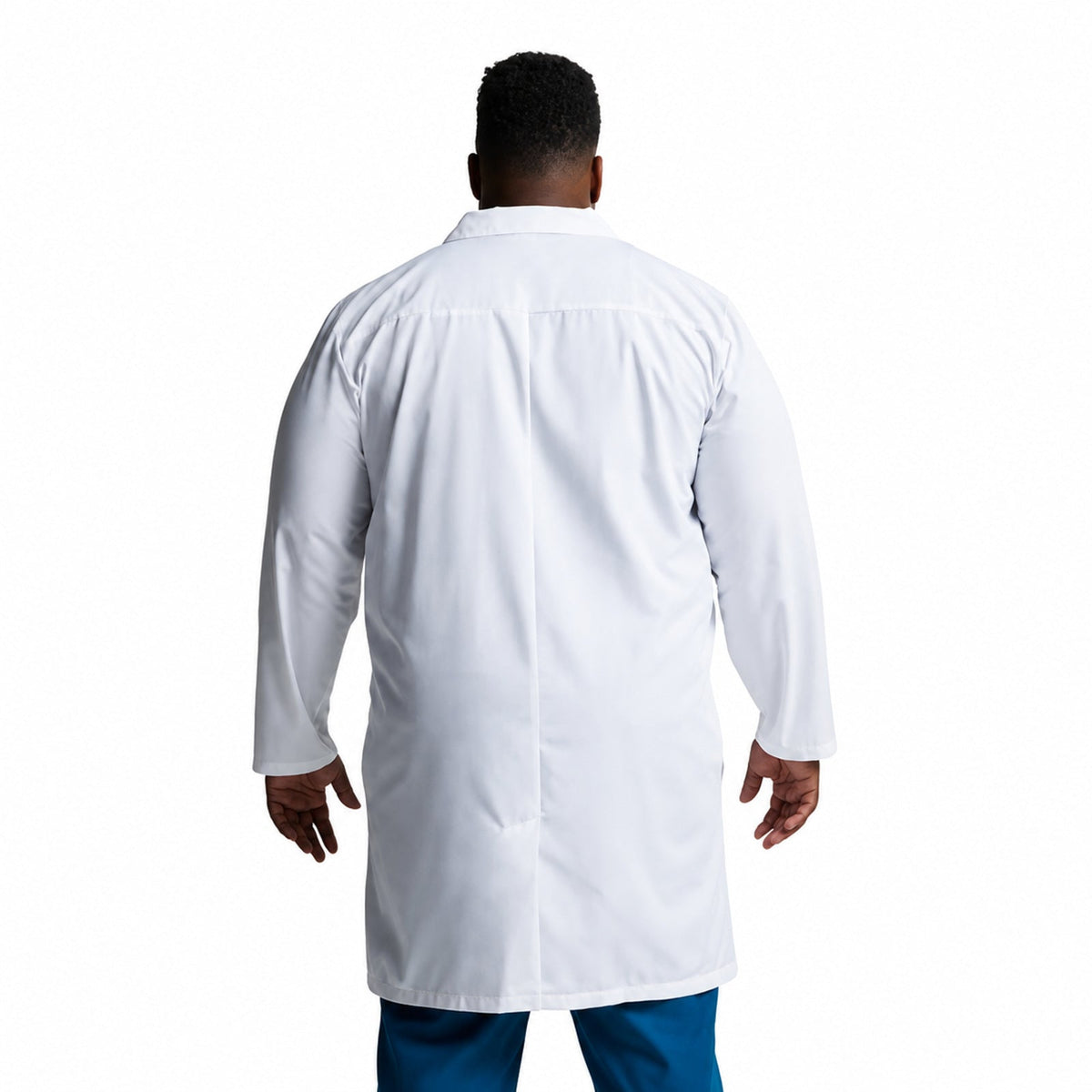 Bata médica larga Dickies 83403 para hombre blanca, vista posterior | color:blanca