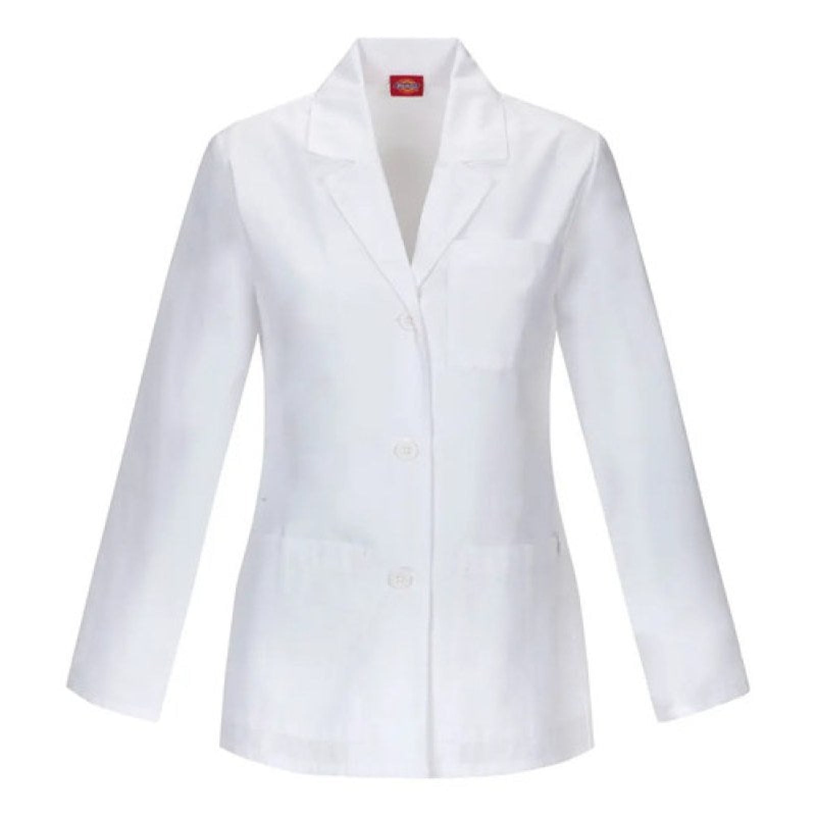 Dickies 84401 bata médica corta para mujer blanca, prenda frontal | color:blanca