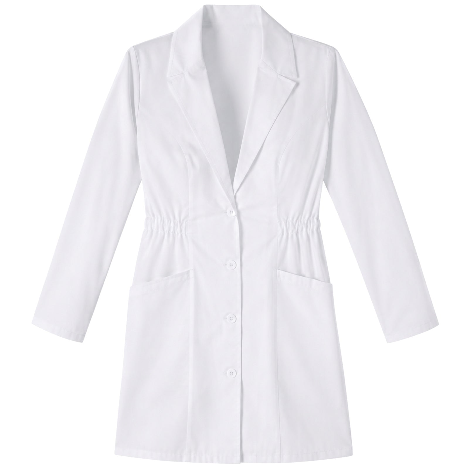 Bata médica Dickies 84402 para mujer blanca, vista frontal de la prenda | color:blanca