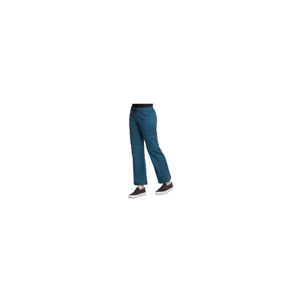 Pantalón quirúrgico Dickies 857455 Gen Flex para mujer en Azul Caribe, lateral | color:azul-caribe