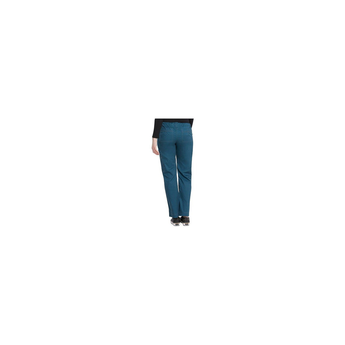 Pantalón quirúrgico Dickies 857455 Gen Flex para mujer en Azul Caribe, posterior | color:azul-caribe
