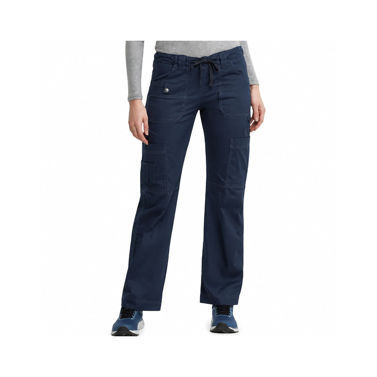 Pantalón quirúrgico Dickies 857455 Gen Flex para mujer en Azul Marino, frente modelo | color:azul-marino