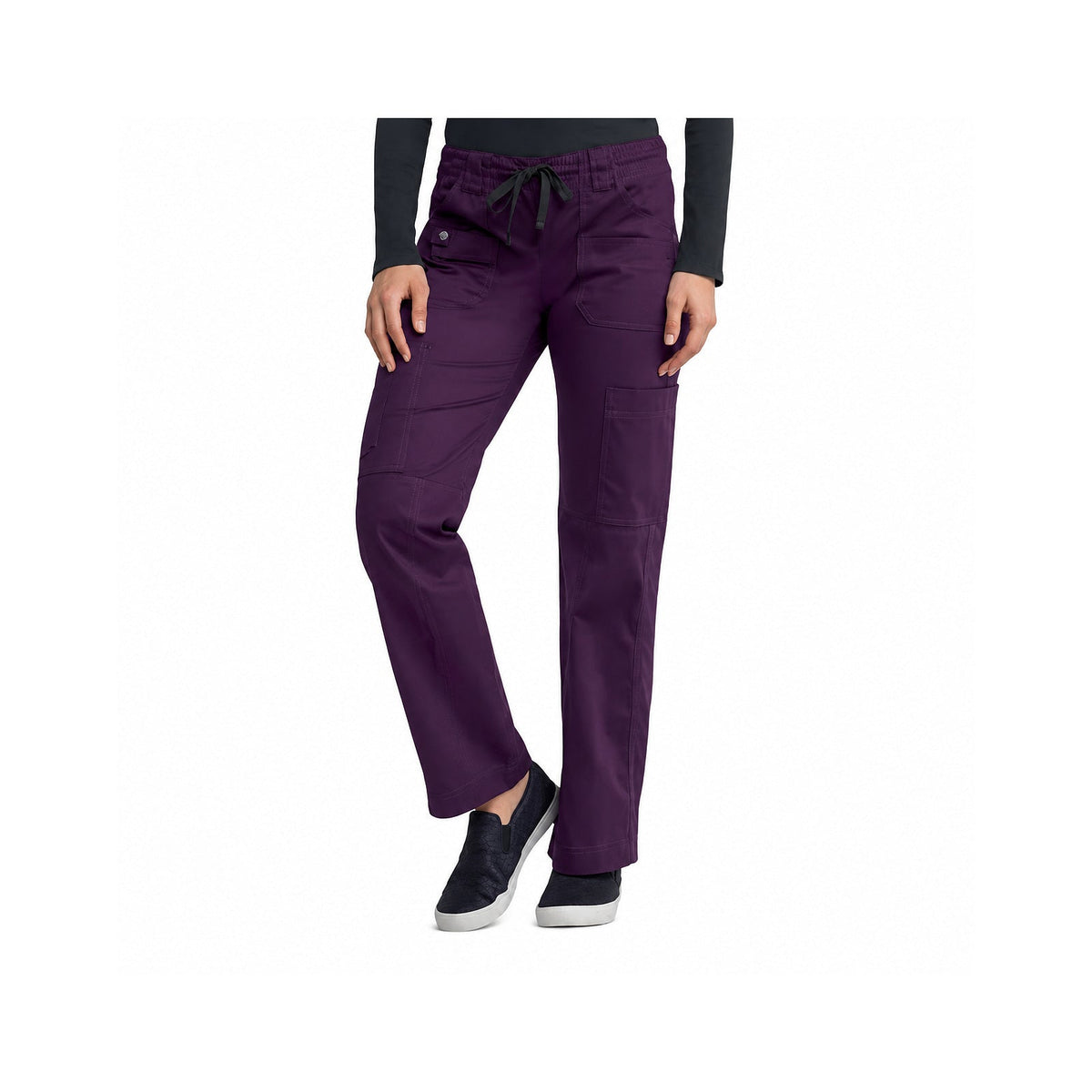 Pantalón quirúrgico Dickies 857455 Gen Flex para mujer en Morado, frente modelo | color:morado
