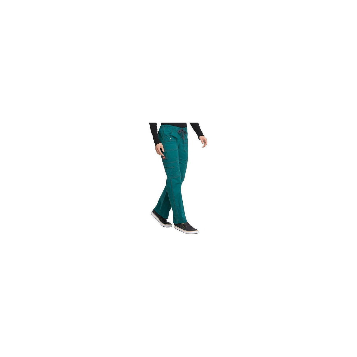 Pantalón quirúrgico Dickies 857455 Gen Flex para mujer en Verde Botella, tres cuartos | color:verde-botella