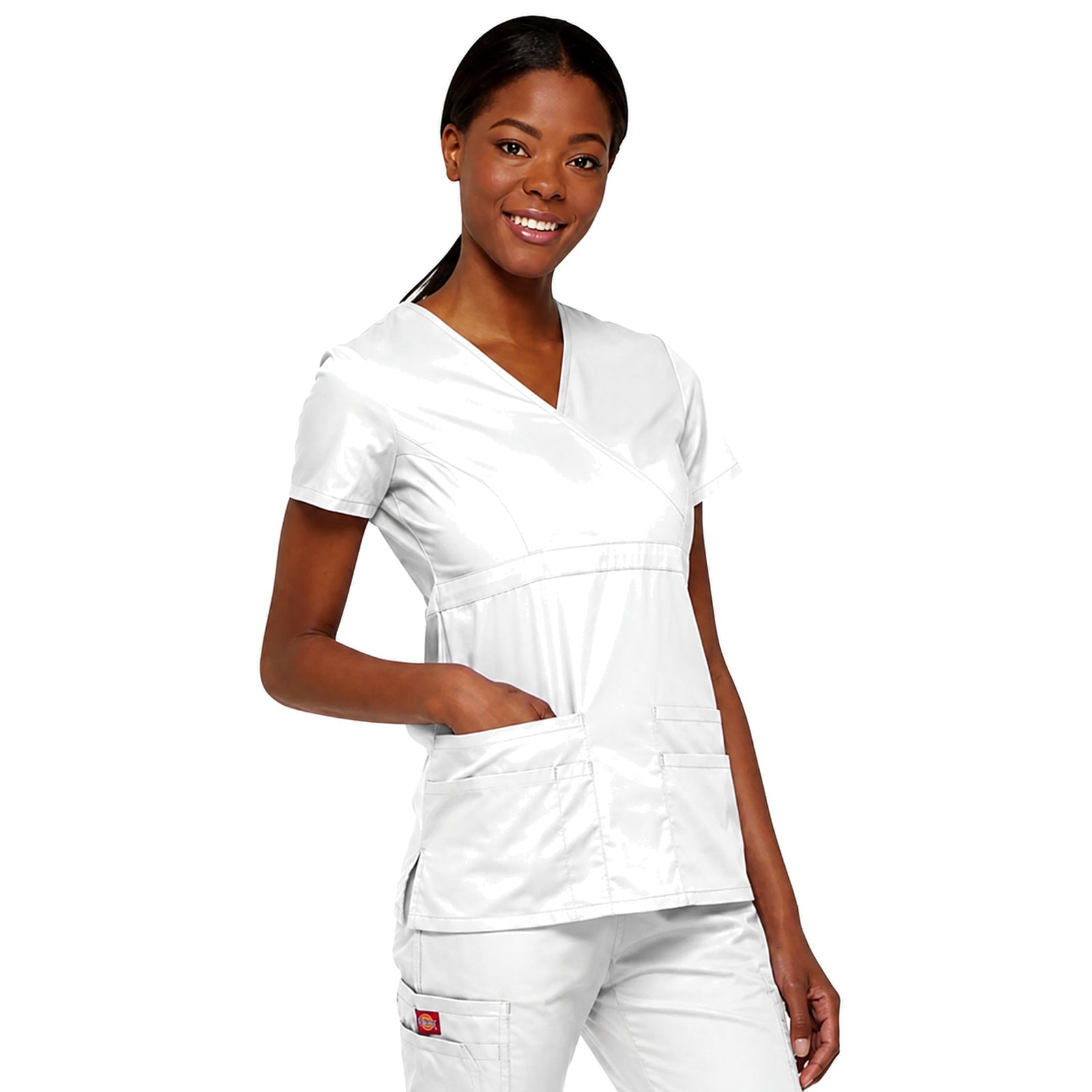 Filipina quirúrgica Dickies 85820 para mujer blanca, vista frente | color:blanca