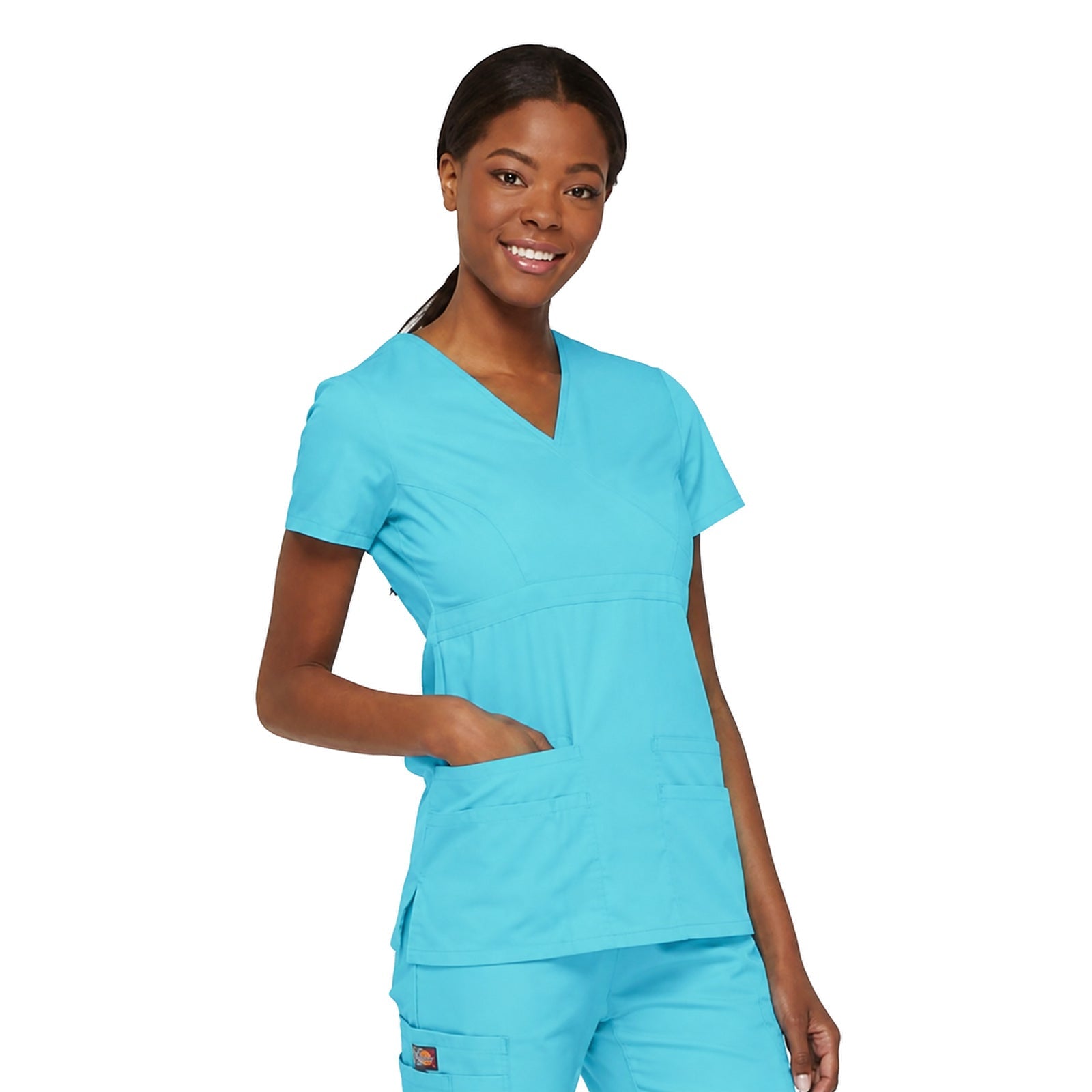 Filipina quirúrgica Dickies 85820 para mujer turquesa, vista frente | color:turquesa