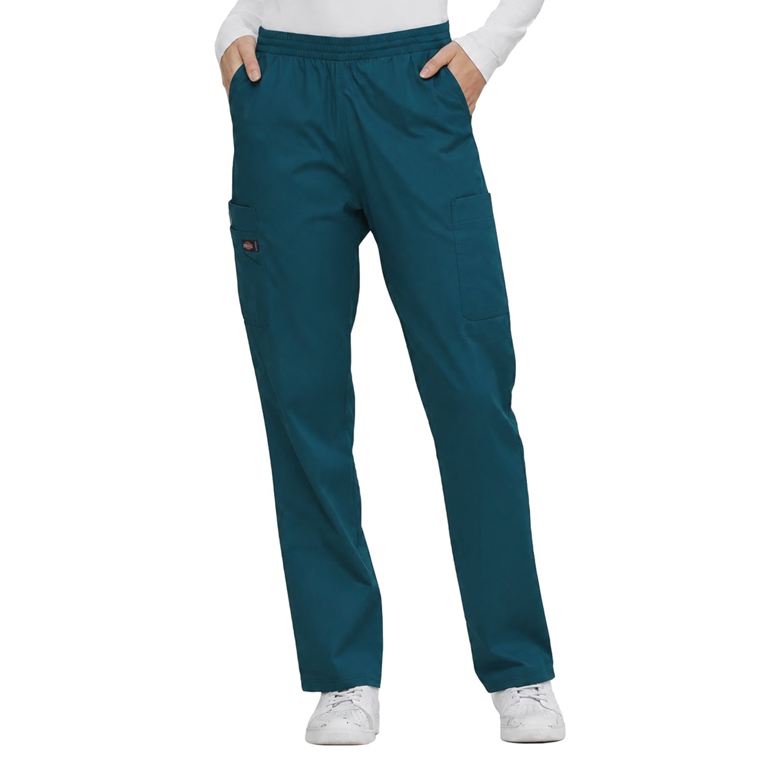 Pantalón quirúrgico Dickies 86106 para mujer azul-caribe, vista frente | color:azul-caribe