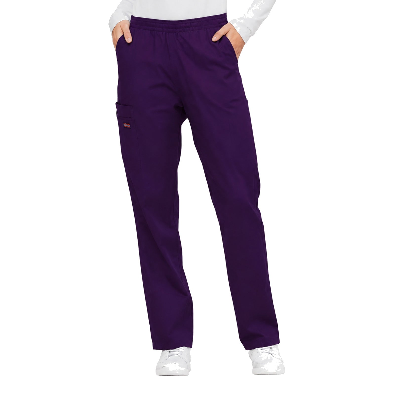 Pantalón quirúrgico Dickies 86106 para mujer morado, vista frente | color:morado