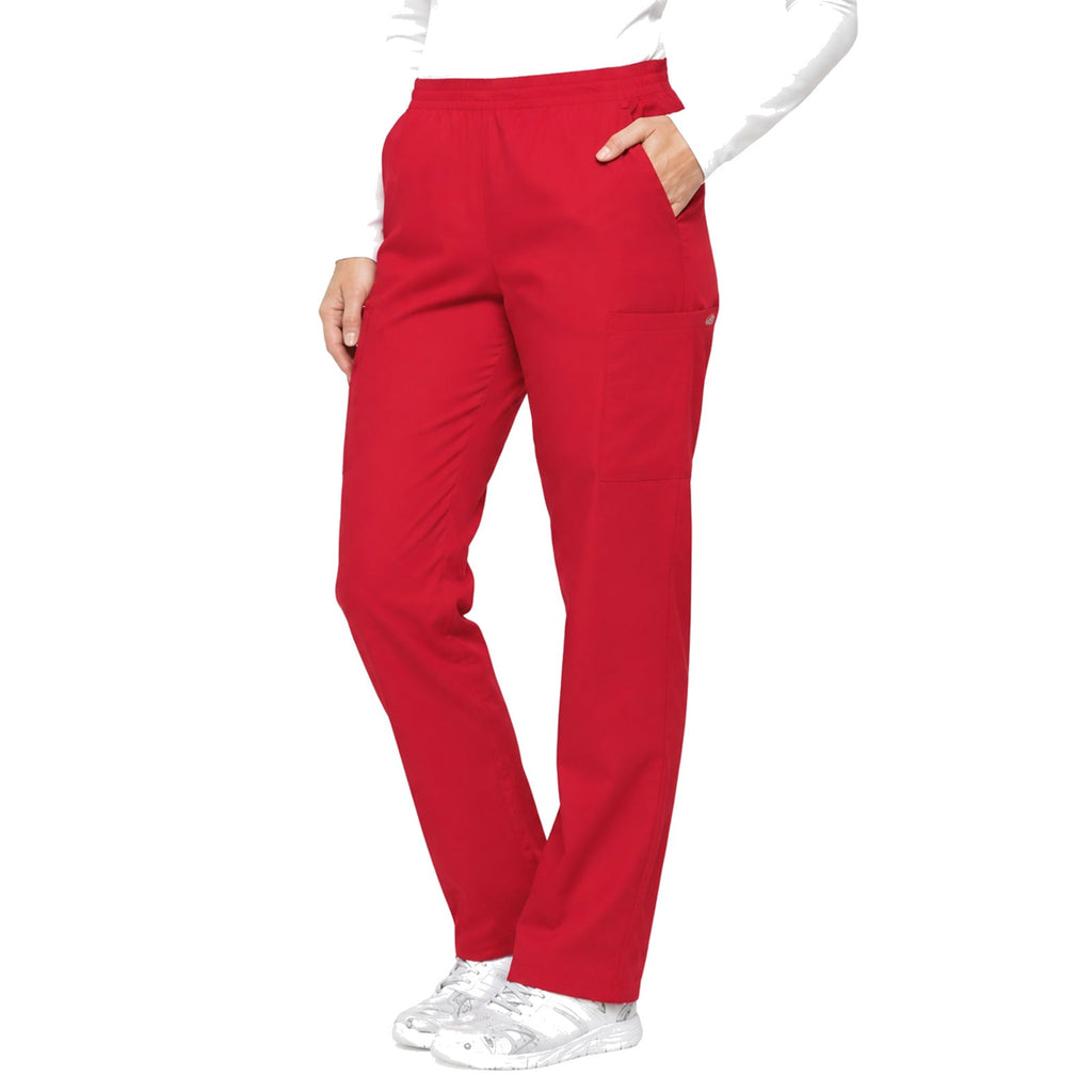 Pantalón quirúrgico Dickies 86106 para mujer rojo, vista espalda