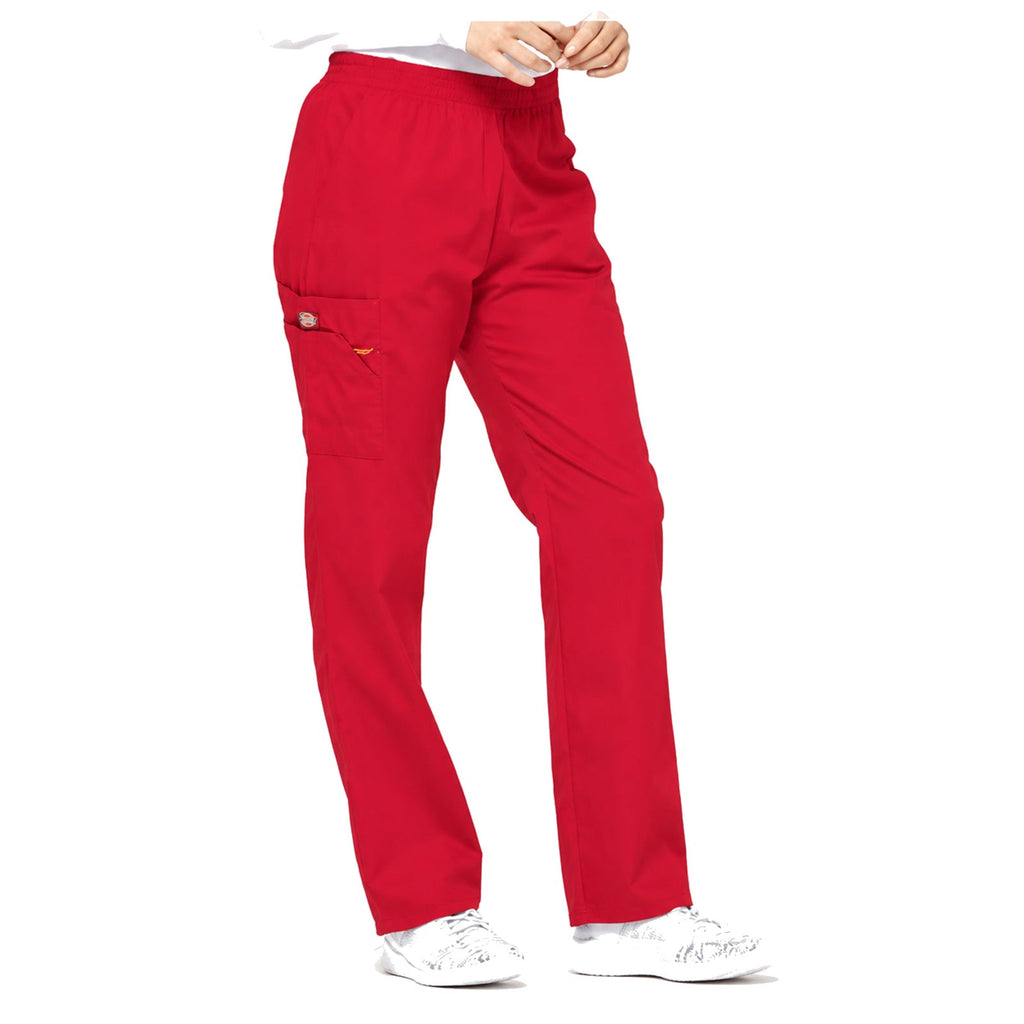 Pantalón quirúrgico Dickies 86106 para mujer rojo, vista frente