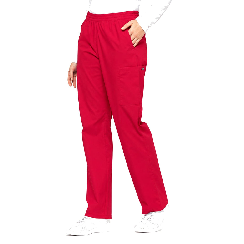 Pantalón quirúrgico Dickies 86106 para mujer rojo, vista tres-cuartos
