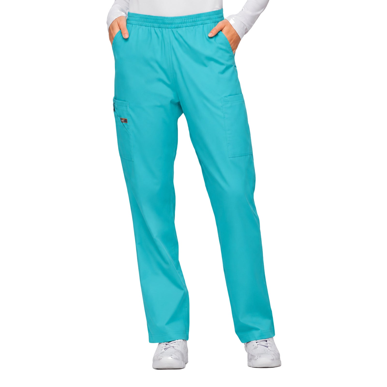 Pantalón quirúrgico Dickies 86106 para mujer turquesa, vista frente | color:turquesa