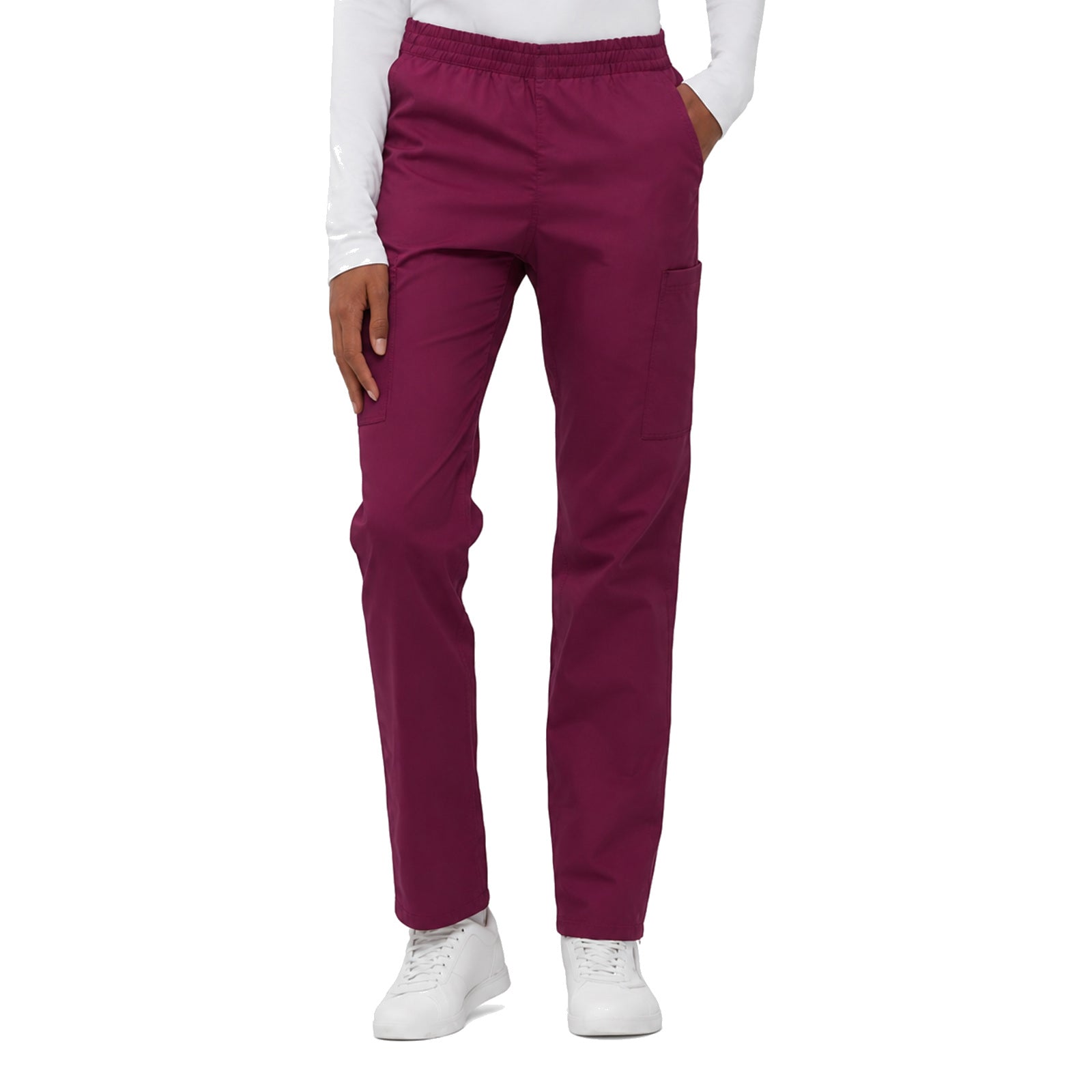 Pantalón quirúrgico Dickies 86106 para mujer vino, vista frente | color:vino