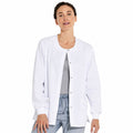Chamarra médica Dickies 86306 para mujer blanca, vista frente | color:blanca