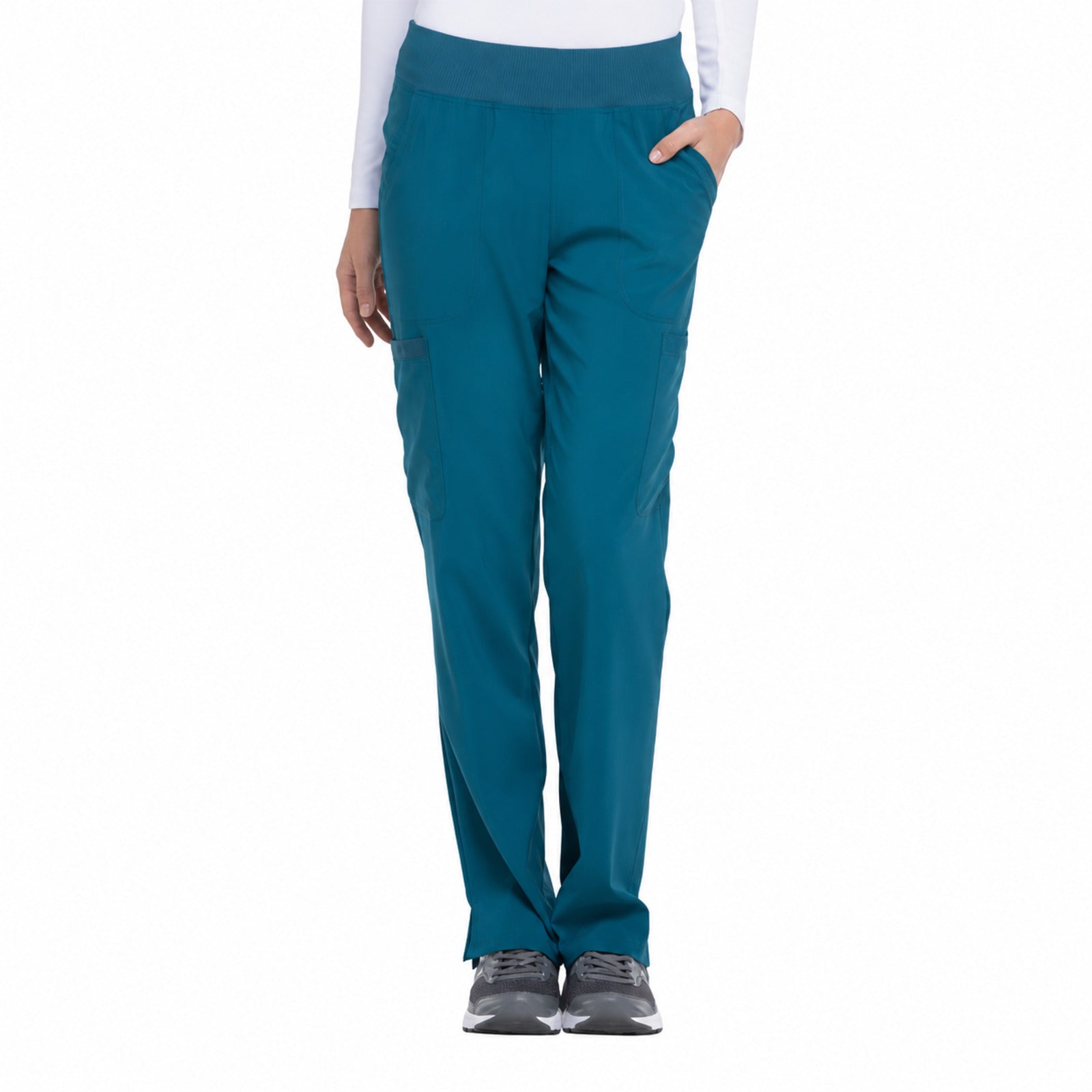 Pantalón quirúrgico Dickies DK005 EDS Essentials mujer azul caribe, vista frontal | color:azul-caribe