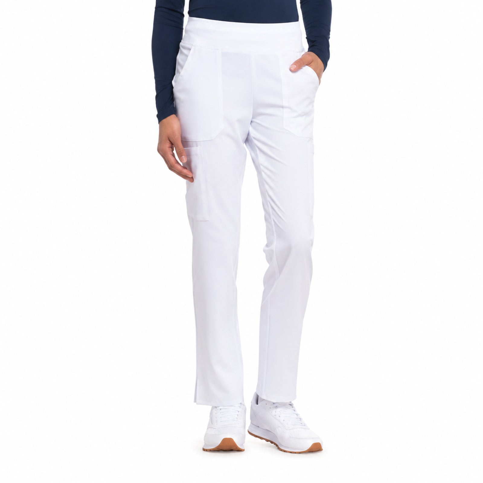 Pantalón quirúrgico Dickies DK005 EDS Essentials mujer blanco, vista frontal | color:blanco