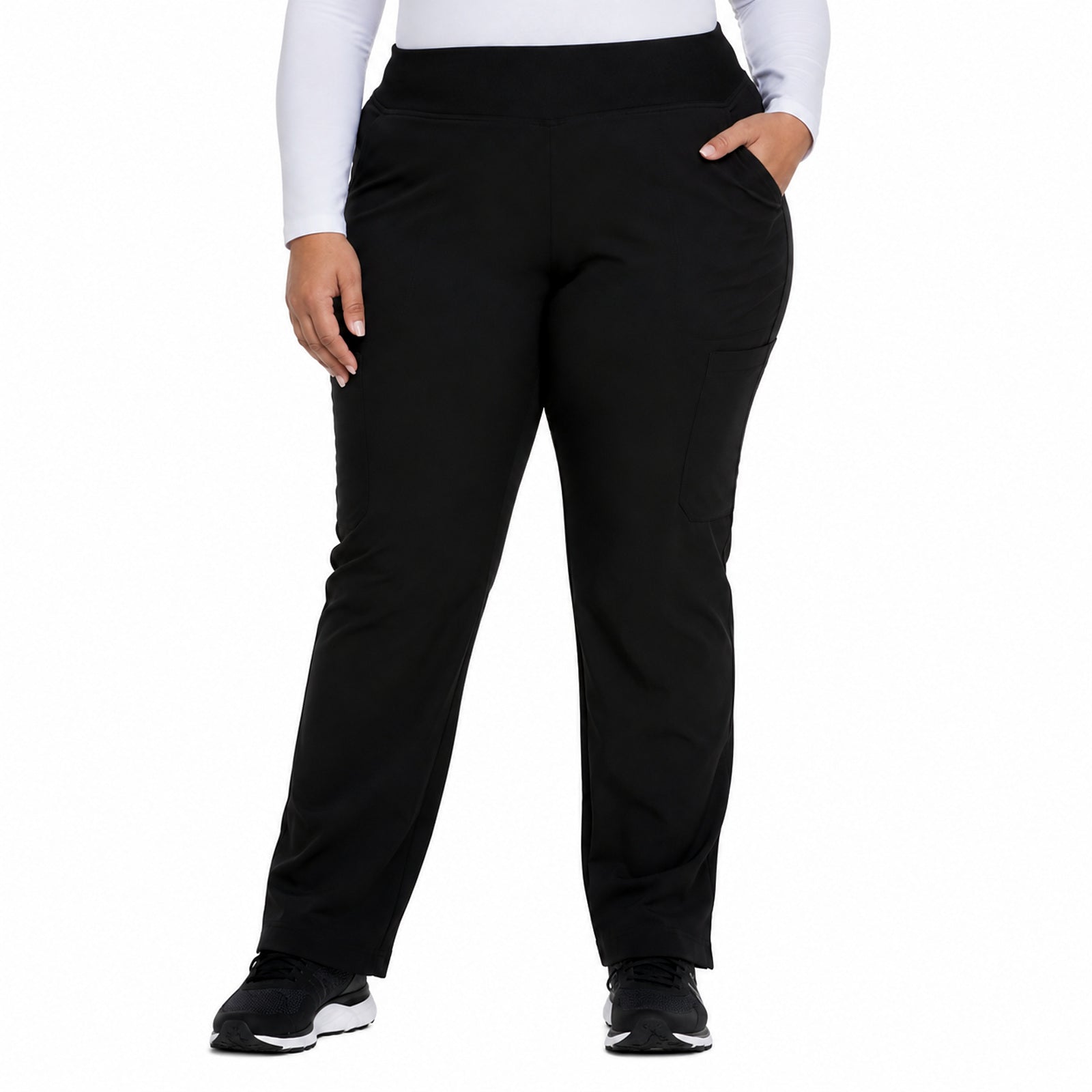 Pantalón quirúrgico Dickies DK005 EDS Essentials mujer Negro, frente modelo | color:negro