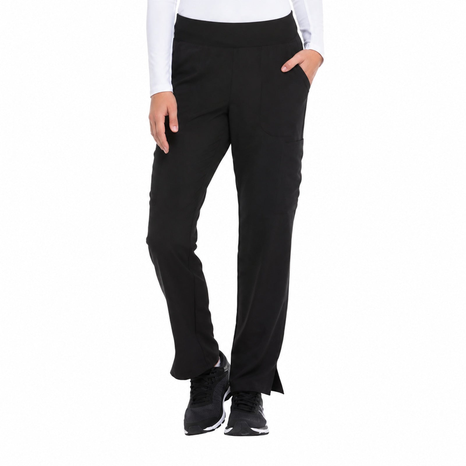 Pantalón quirúrgico Dickies DK005 EDS Essentials mujer negro, vista frontal | color:negro