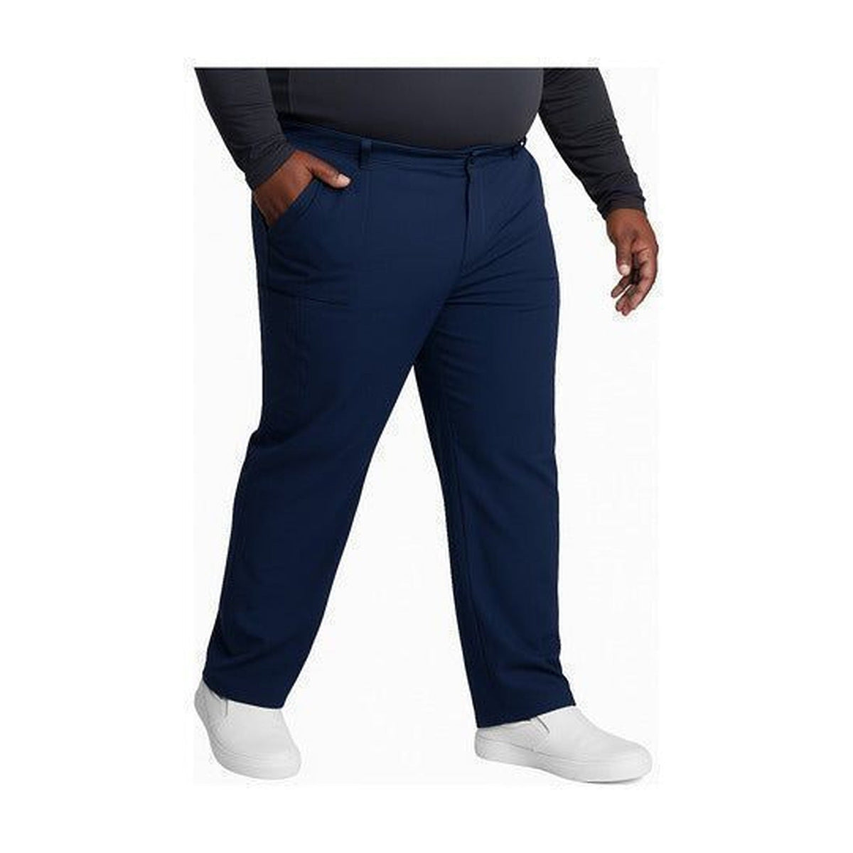 Pantalón quirúrgico Dickies DK015 EDS Essentials hombre talla extra Azul Marino, vista tres cuartos | color:azul-marino