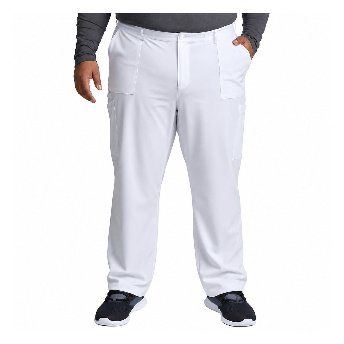 Pantalón quirúrgico Dickies DK015 EDS Essentials hombre talla extra Blanco, vista frontal con modelo | color:blanco