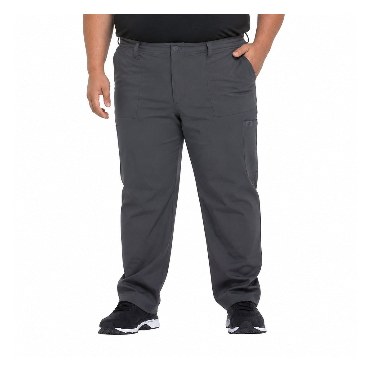 Pantalón quirúrgico Dickies DK015 EDS Essentials hombre talla extra Gris Oxford, vista frontal con modelo | color:gris-oxford
