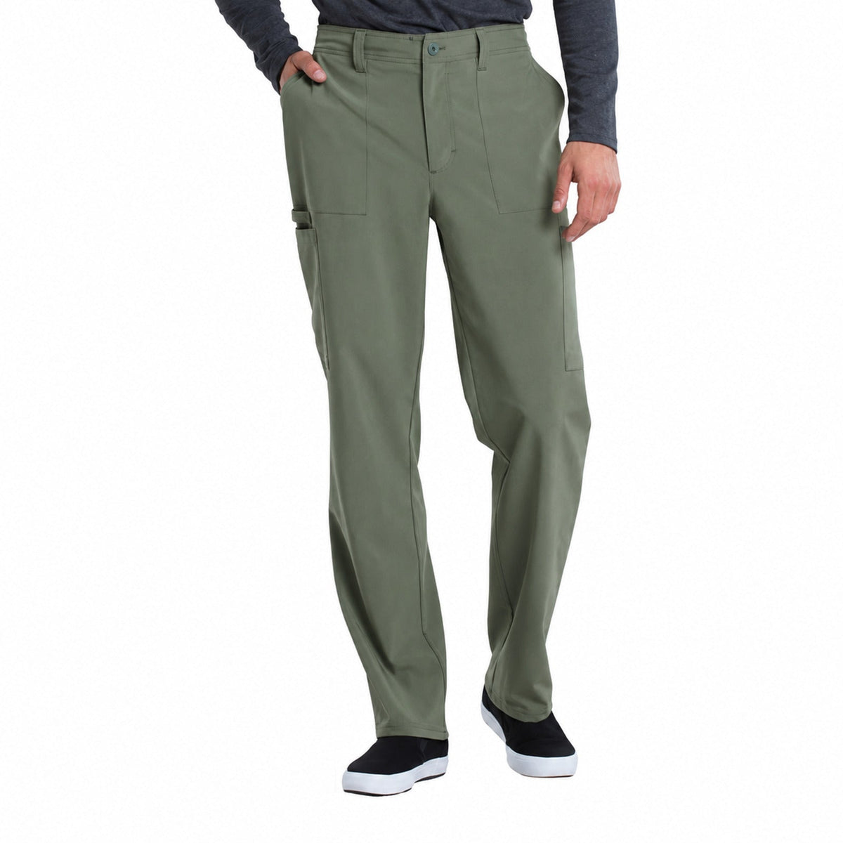 Pantalón quirúrgico Dickies DK015 EDS Essentials hombre verde olivo, vista frontal | color:verde-olivo