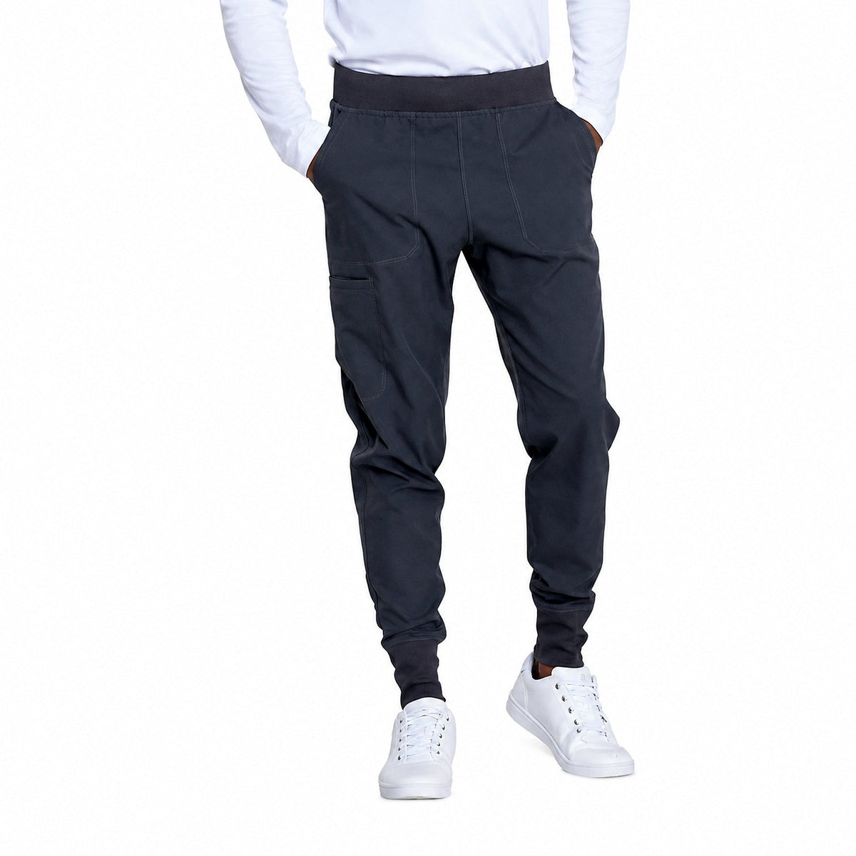 Pantalón quirúrgico jogger Dickies DK040 Dynamix hombre Gris Oxford, vista frontal | color:gris-oxford