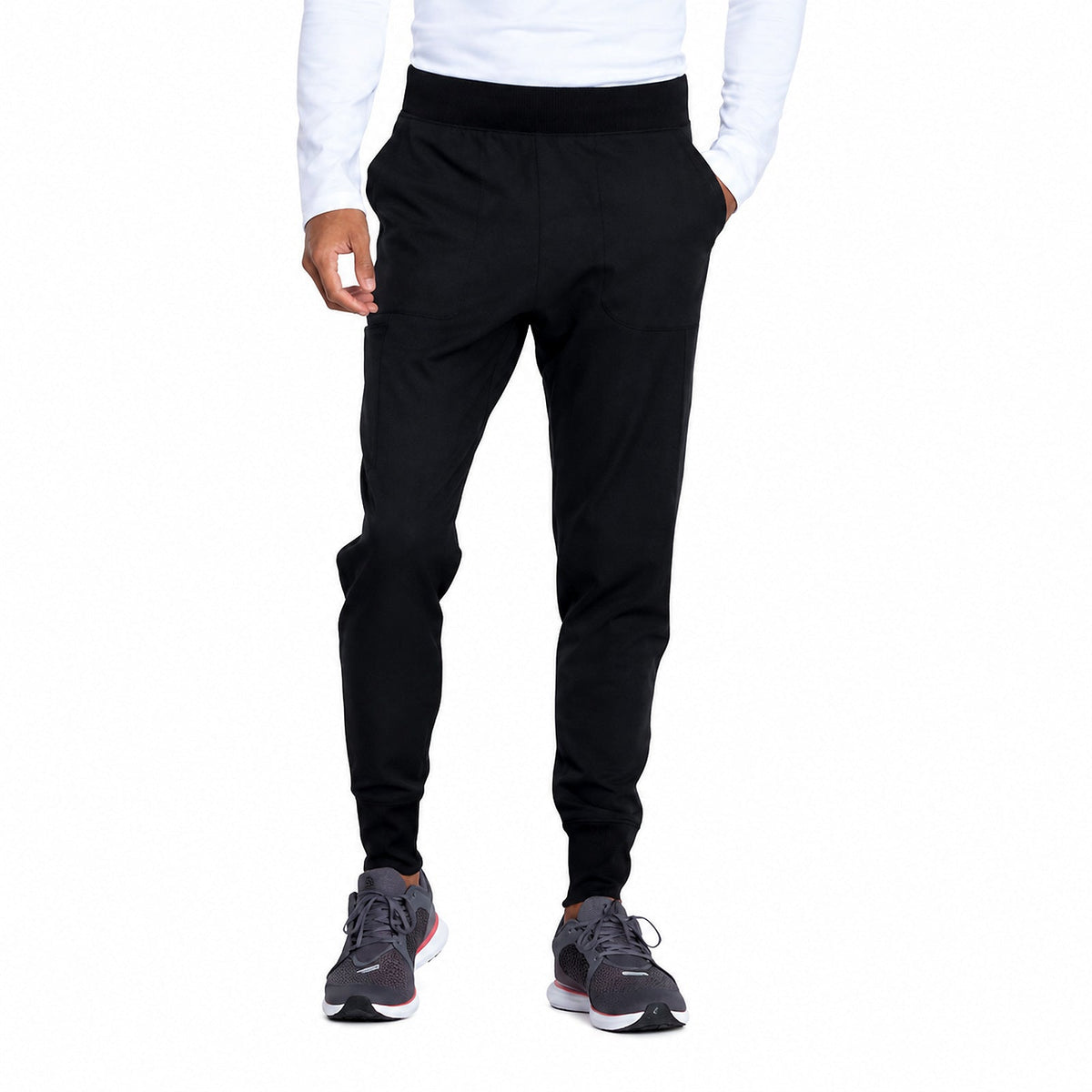 Pantalón quirúrgico jogger Dickies DK040 Dynamix hombre Negro, vista frontal | color:negro