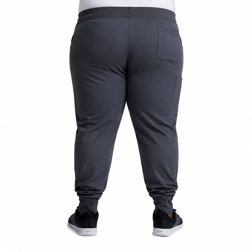 Pantalón quirúrgico jogger Dickies DK040 Dynamix hombre talla extra Gris Oxford, vista posterior