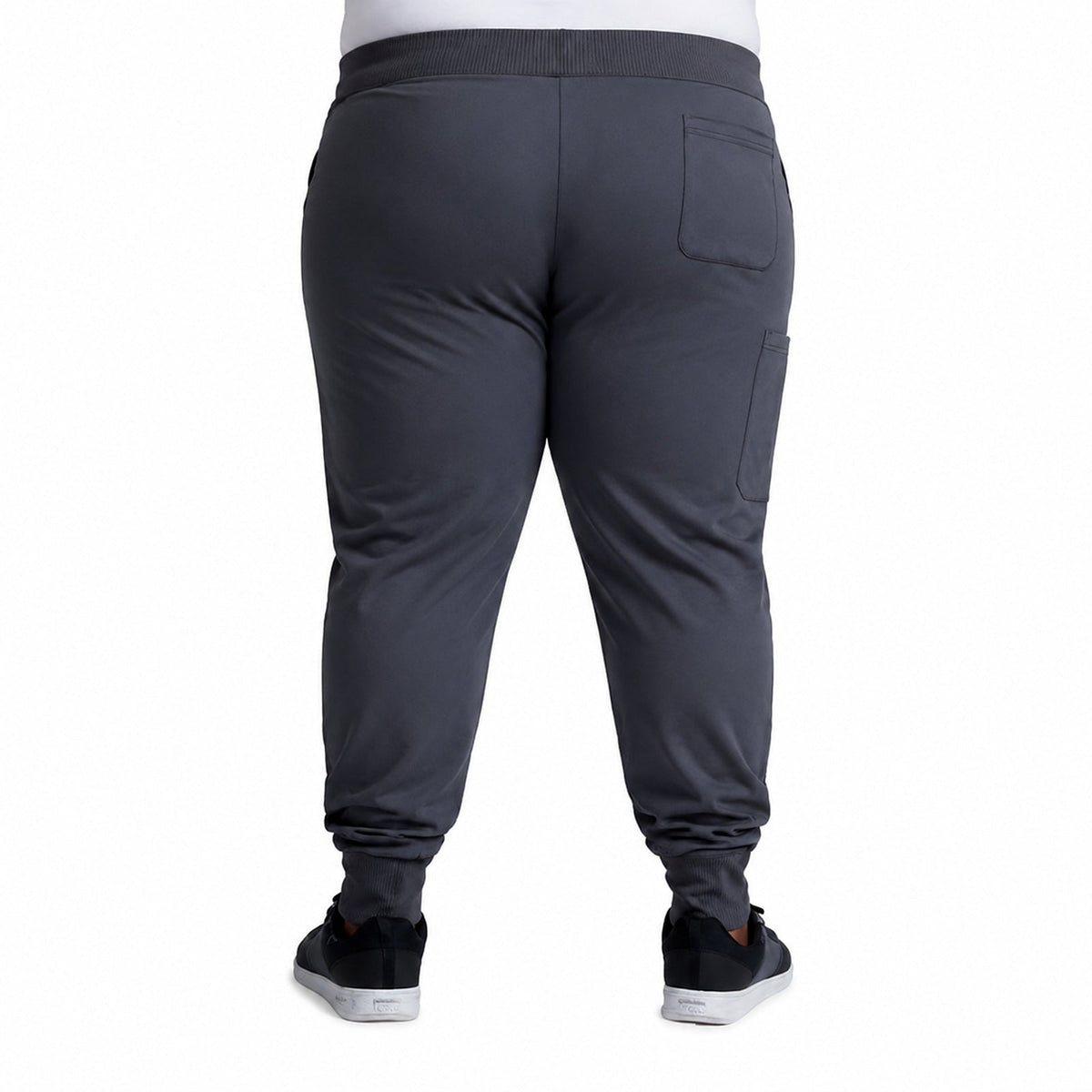 Pantalón quirúrgico jogger Dickies DK040 Dynamix hombre talla extra Gris Oxford, vista posterior | color:gris-oxford
