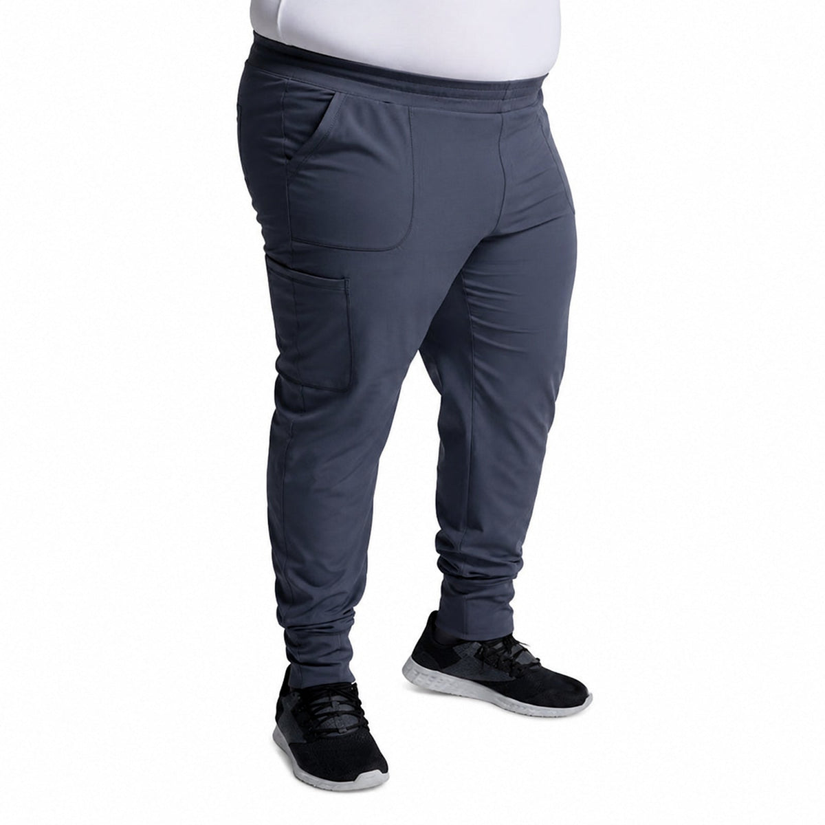 Pantalón quirúrgico jogger Dickies DK040 Dynamix hombre talla extra Gris Oxford, vista tres cuartos | color:gris-oxford