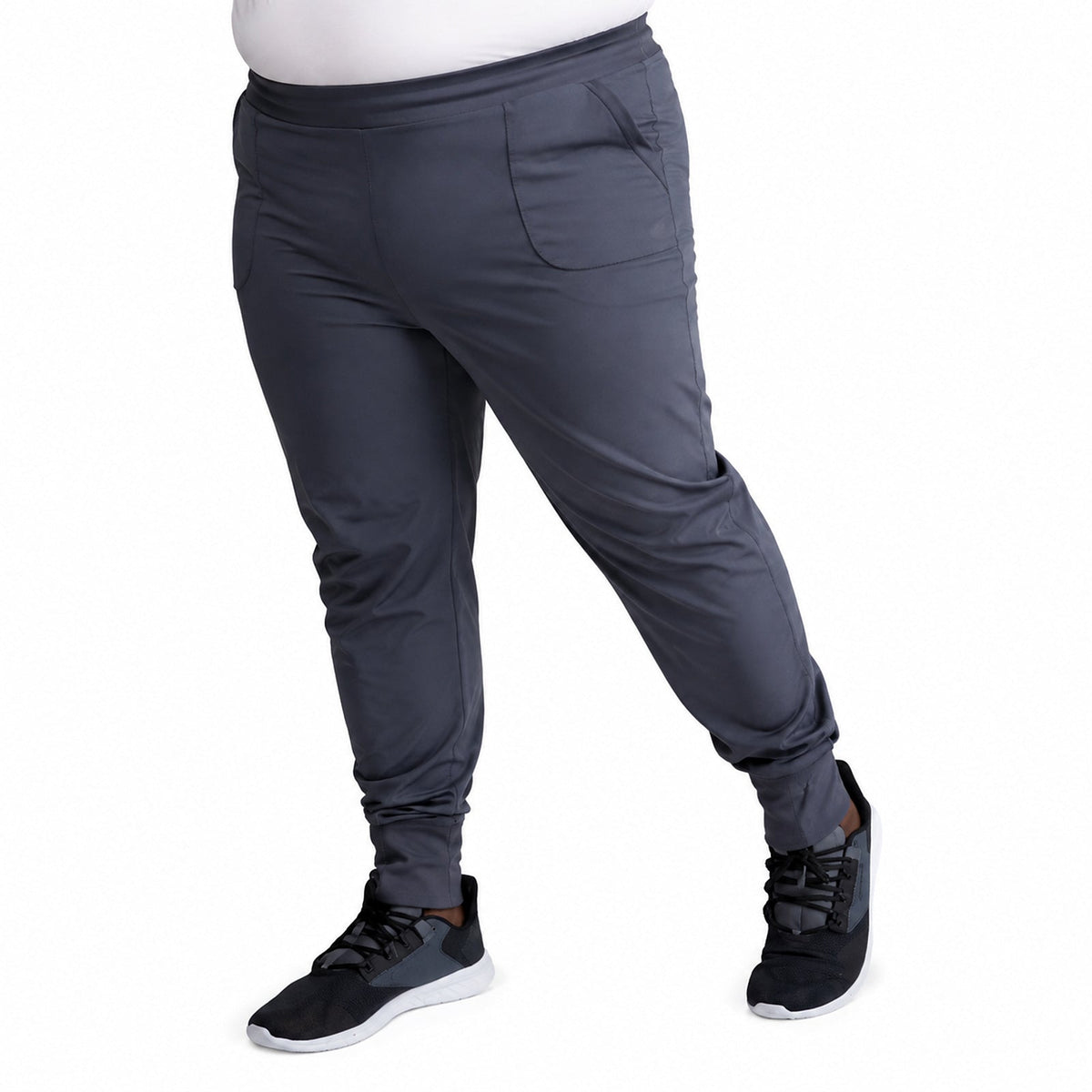 Pantalón quirúrgico jogger Dickies DK040 Dynamix hombre talla extra Gris Oxford, vista tres cuartos alterna | color:gris-oxford