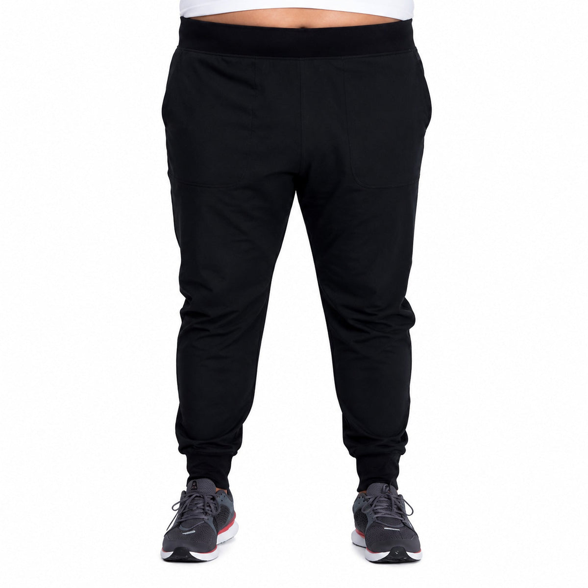 Pantalón quirúrgico jogger Dickies DK040 Dynamix hombre talla extra Negro, vista frontal | color:negro