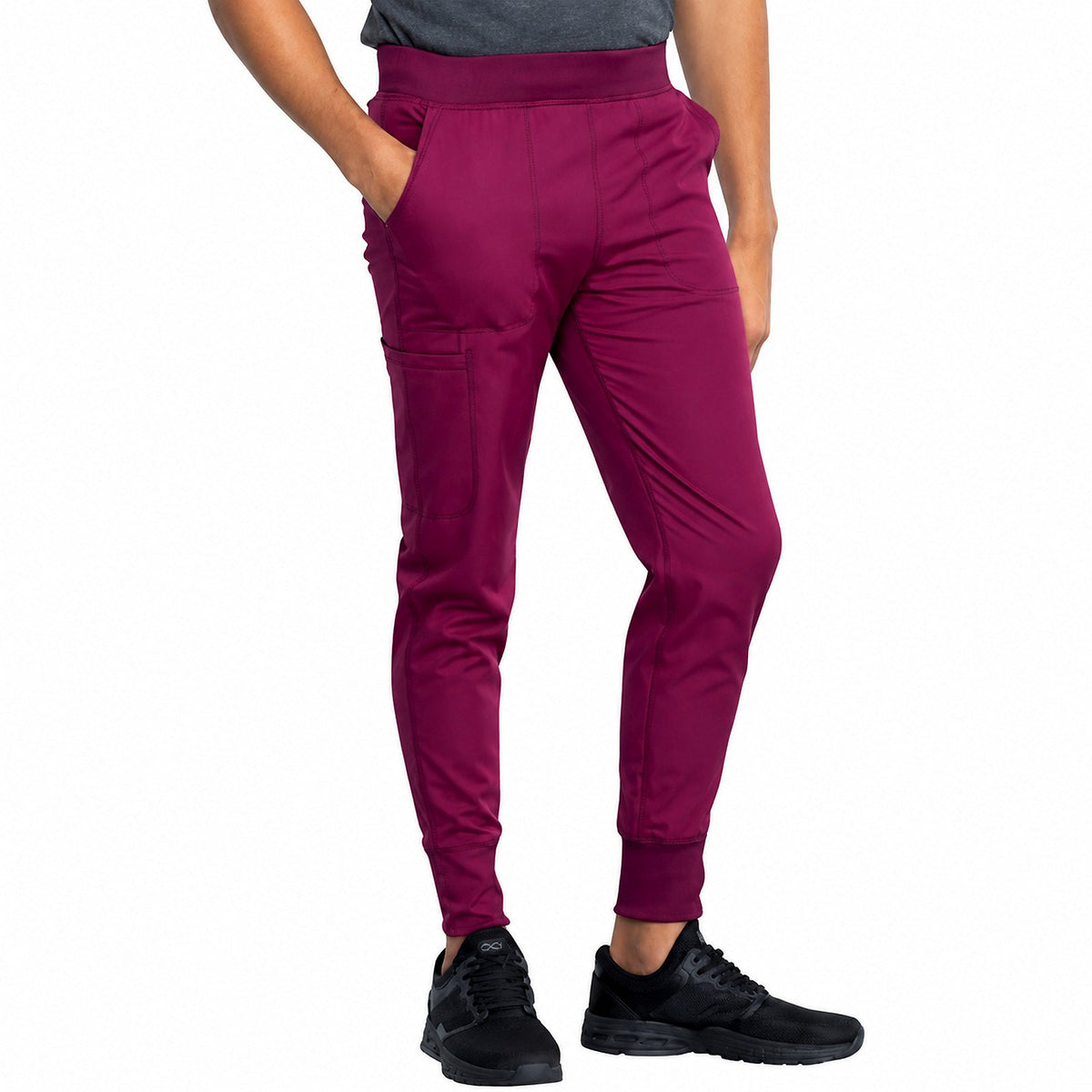 Pantalón quirúrgico jogger Dickies DK040 Dynamix hombre Vino, vista frontal | color:vino