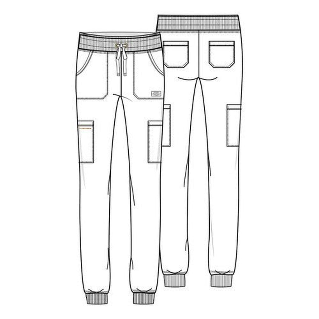 Pantalón quirúrgico jogger Dickies DK065 EDS Essentials mujer Negro, ficha técnica de bolsillos y diseño