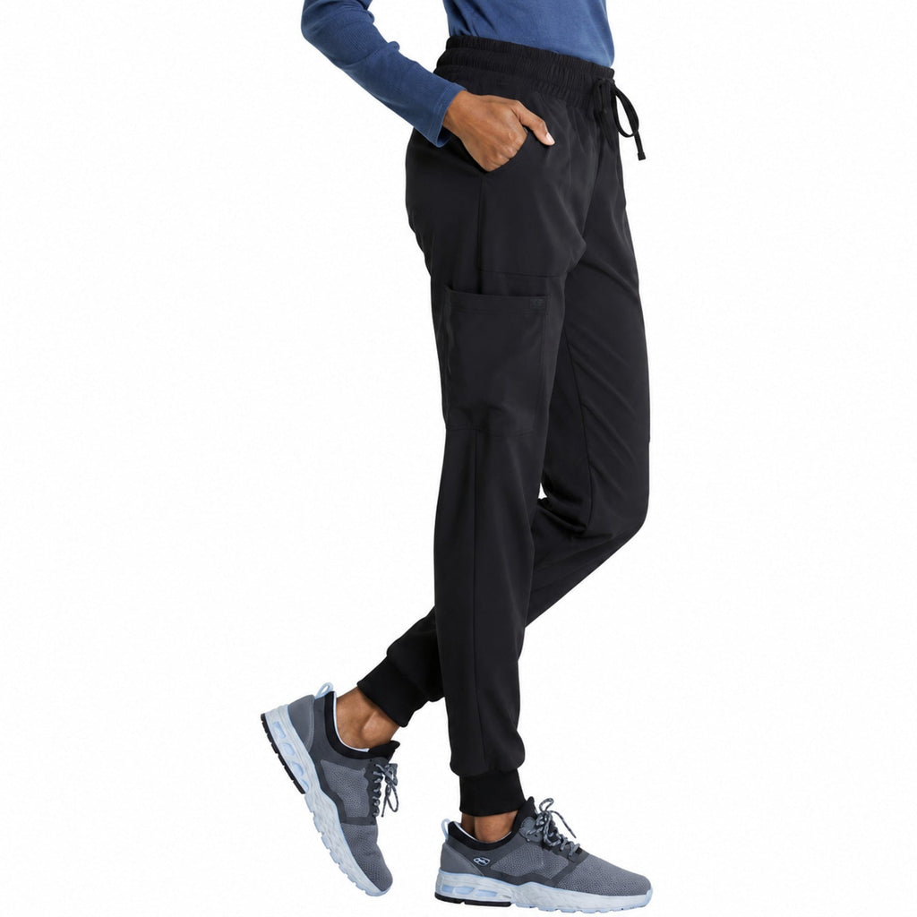 Pantalón quirúrgico jogger Dickies DK065 EDS Essentials mujer Negro, vista tres cuartos