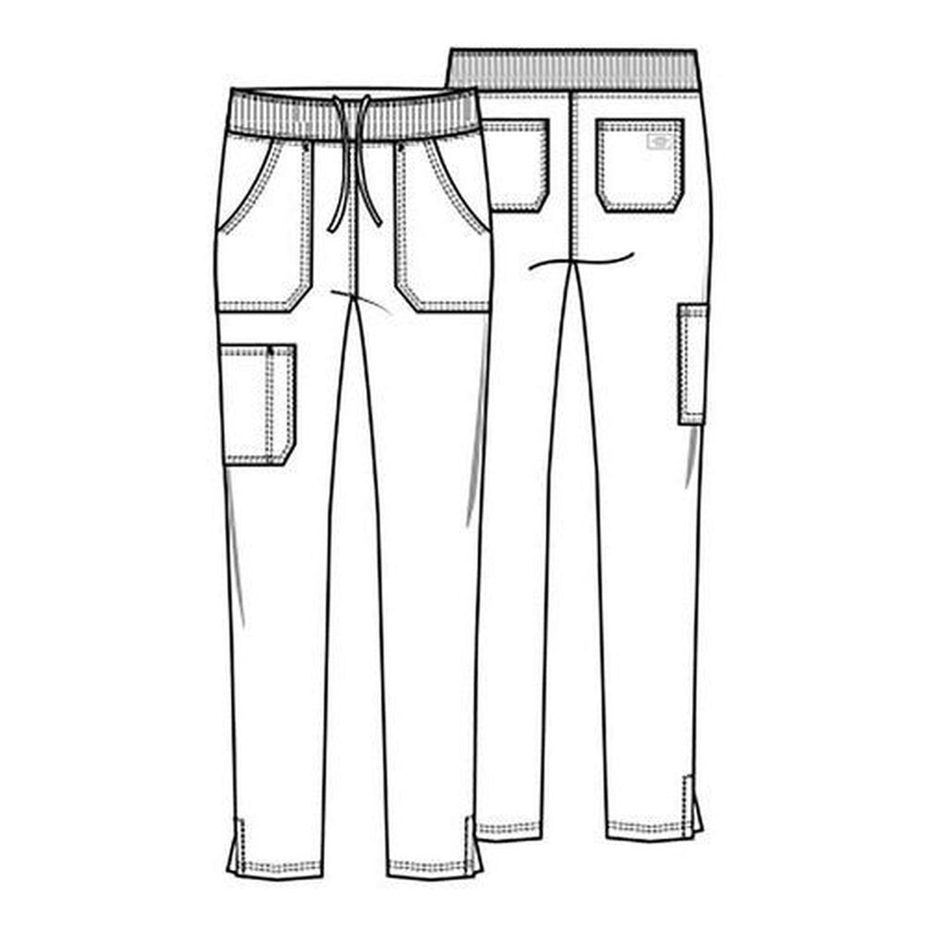Pantalón quirúrgico Dickies DK090 mujer Azul Caribe, ficha técnica de diseño y bolsillos