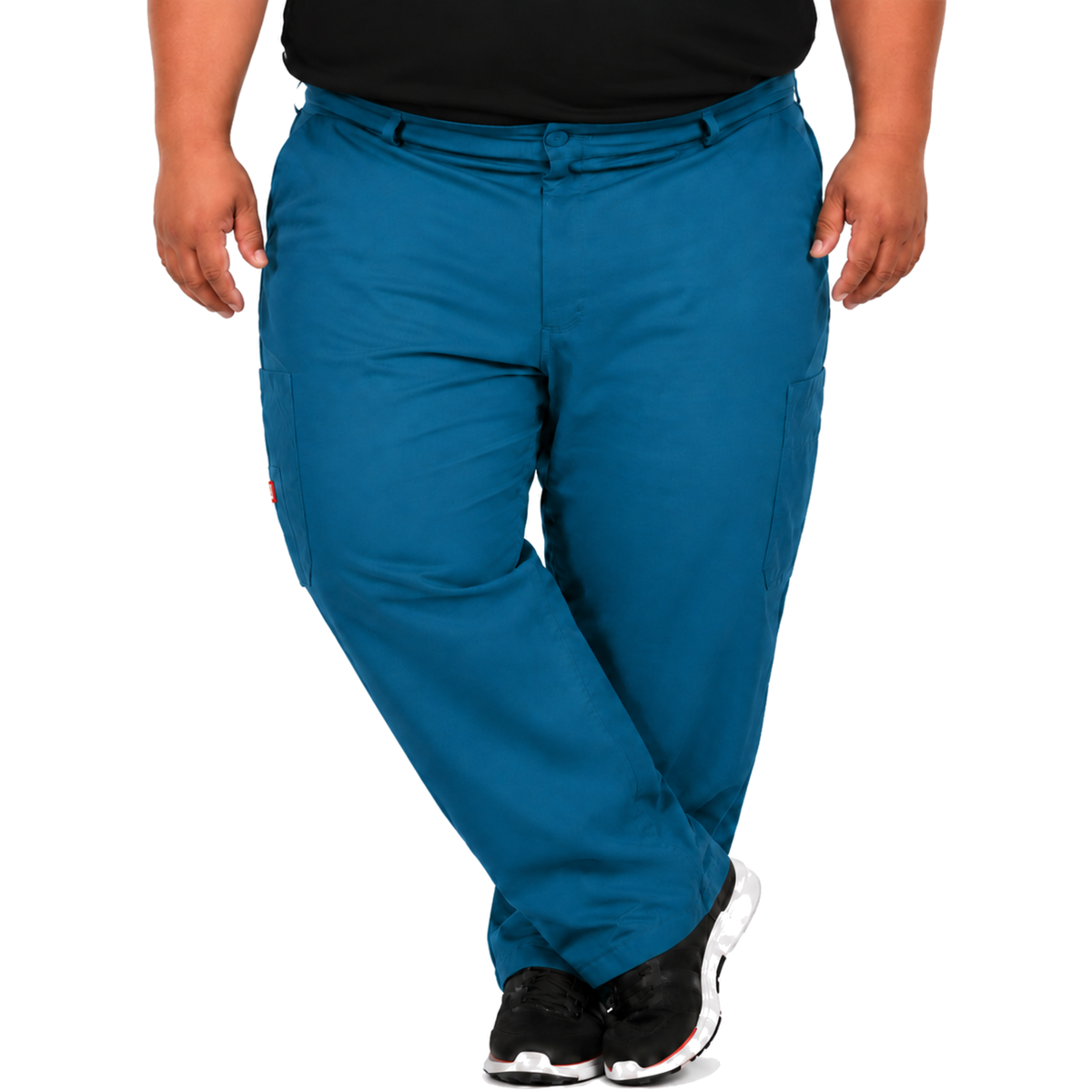 Pantalón quirúrgico Dickies DK110 para hombre talla extra Azul Caribe, vista frontal | color:azul-caribe