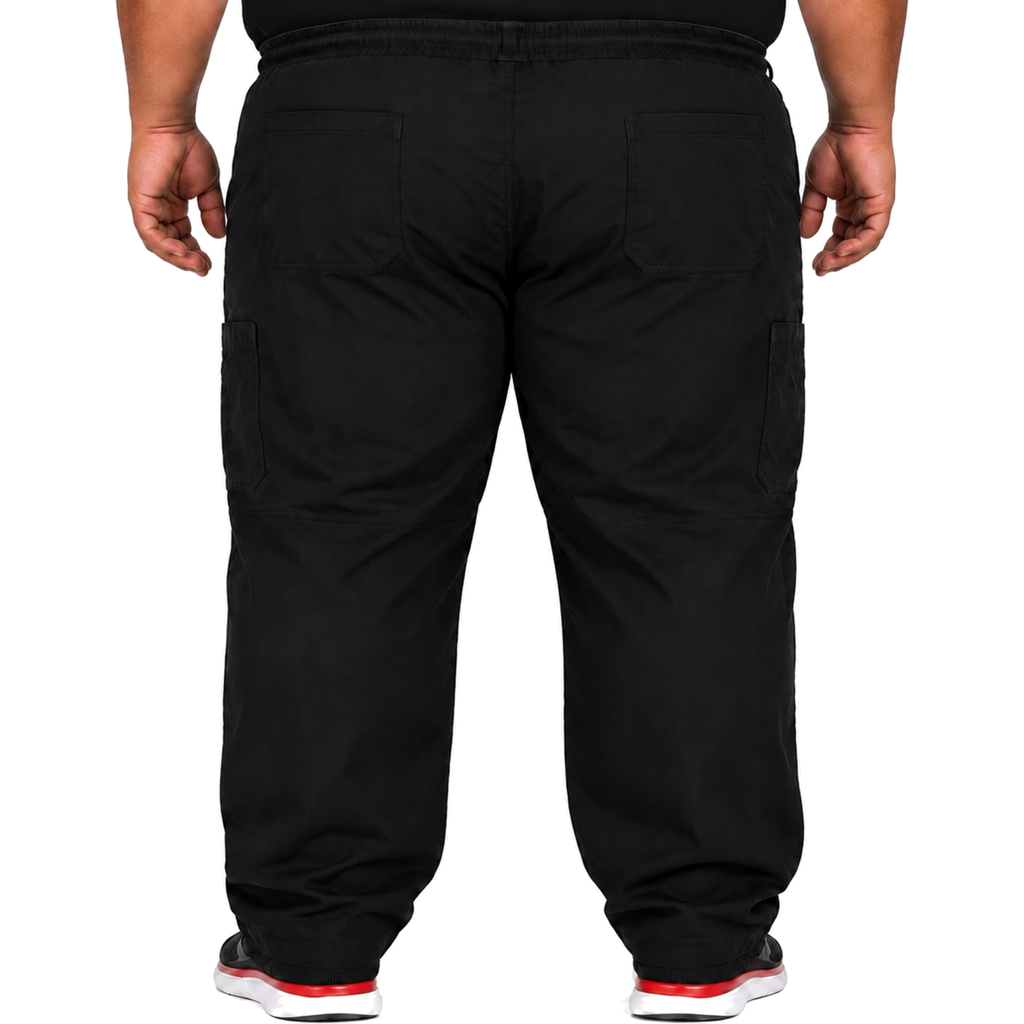 Pantalón quirúrgico Dickies DK110 para hombre talla extra Negro, vista trasera