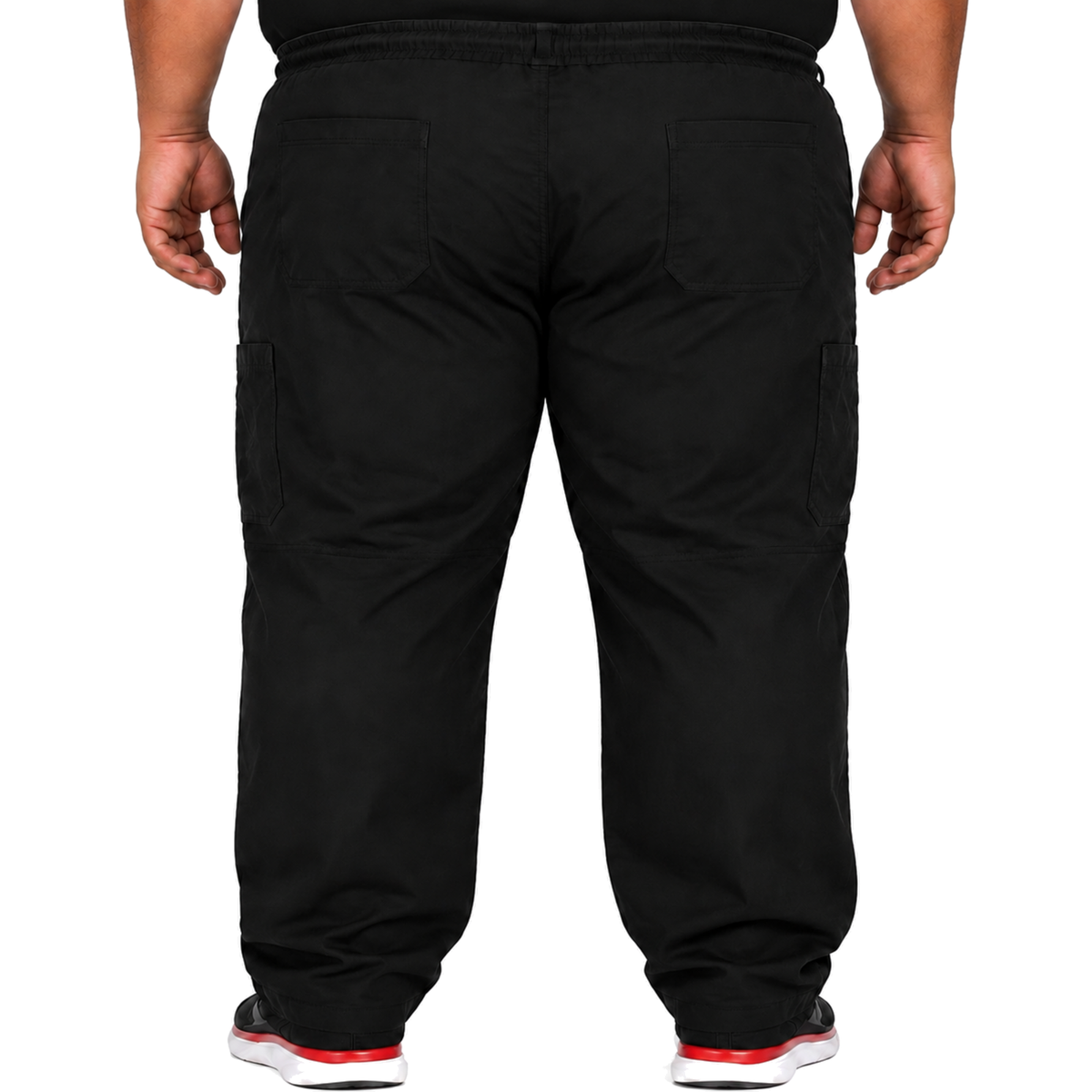 Pantalón quirúrgico Dickies DK110 para hombre talla extra Negro, vista trasera | color:negro
