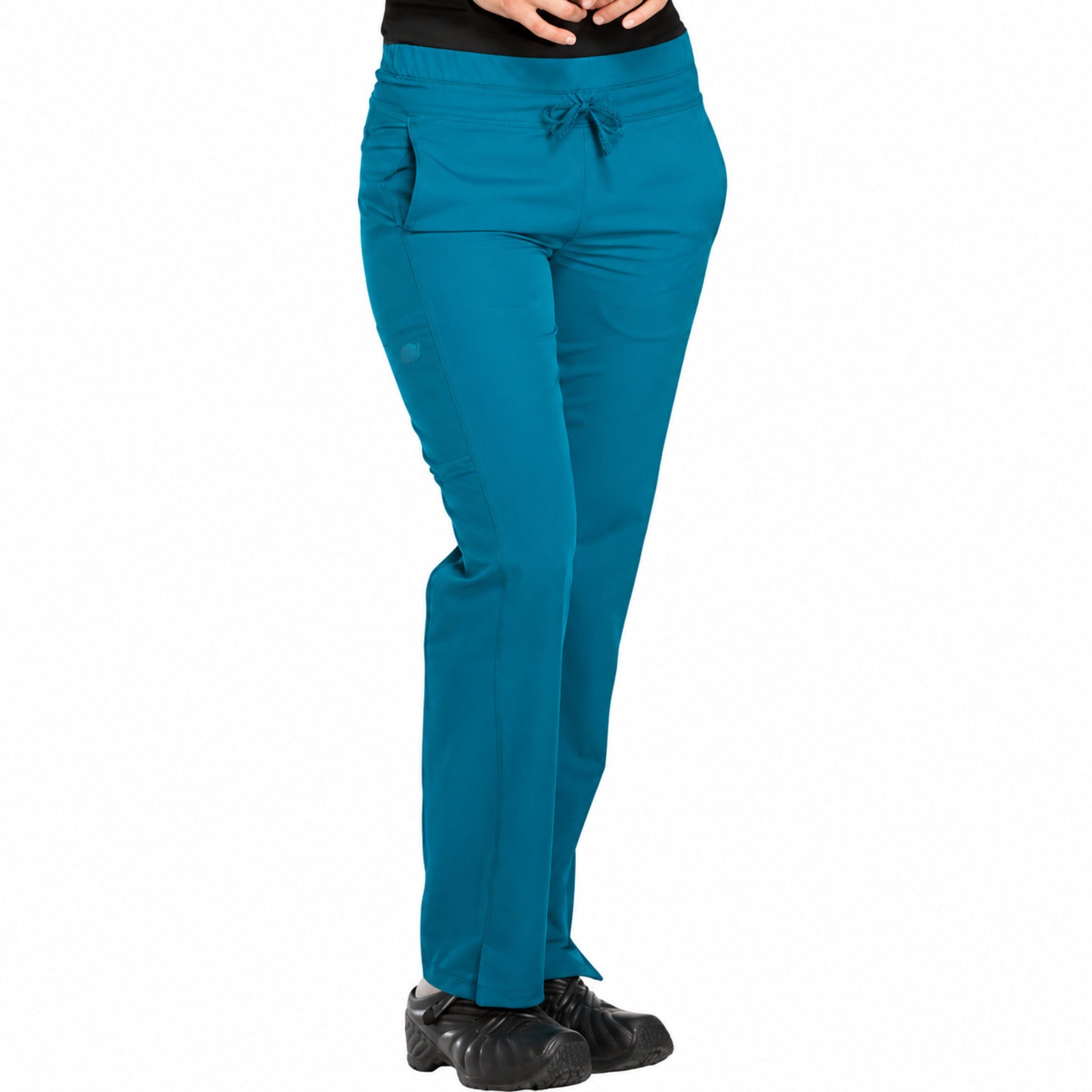 Pantalón quirúrgico Dickies DK130 Dynamix para mujer Azul Caribe, frente | color:azul-caribe
