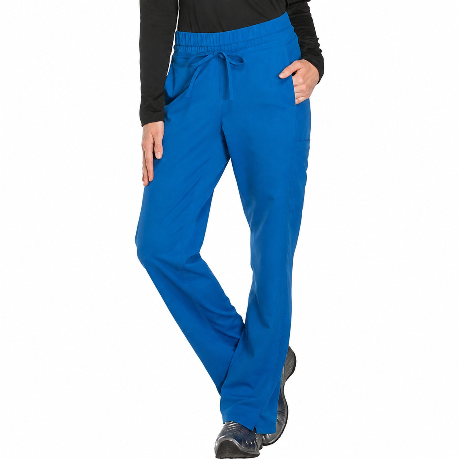 Pantalón quirúrgico Dickies DK130 Dynamix para mujer Azul rey, frente | color:azul-rey