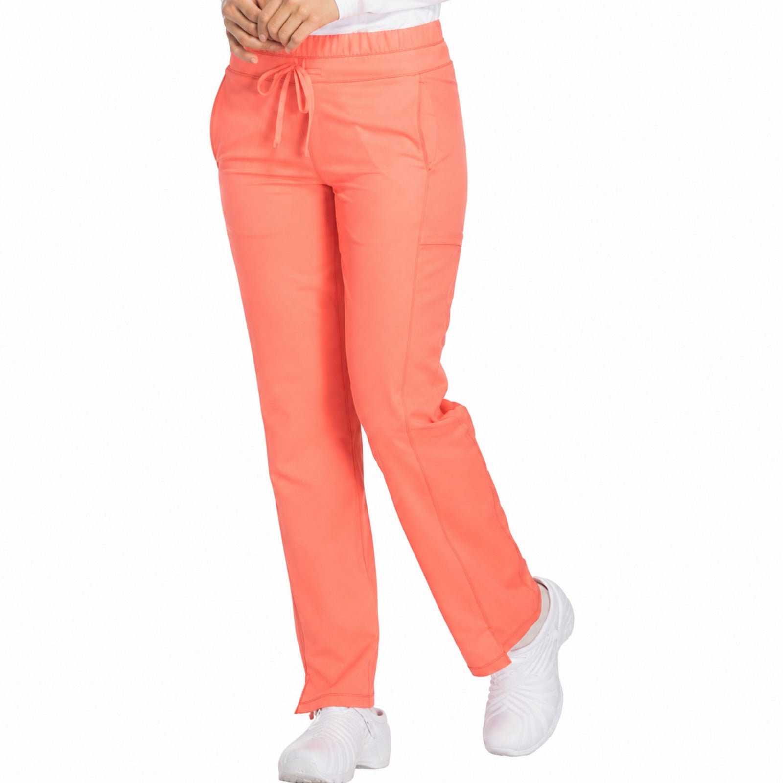 Pantalón quirúrgico Dickies DK130 Dynamix para mujer Coral, vista lateral | color:coral