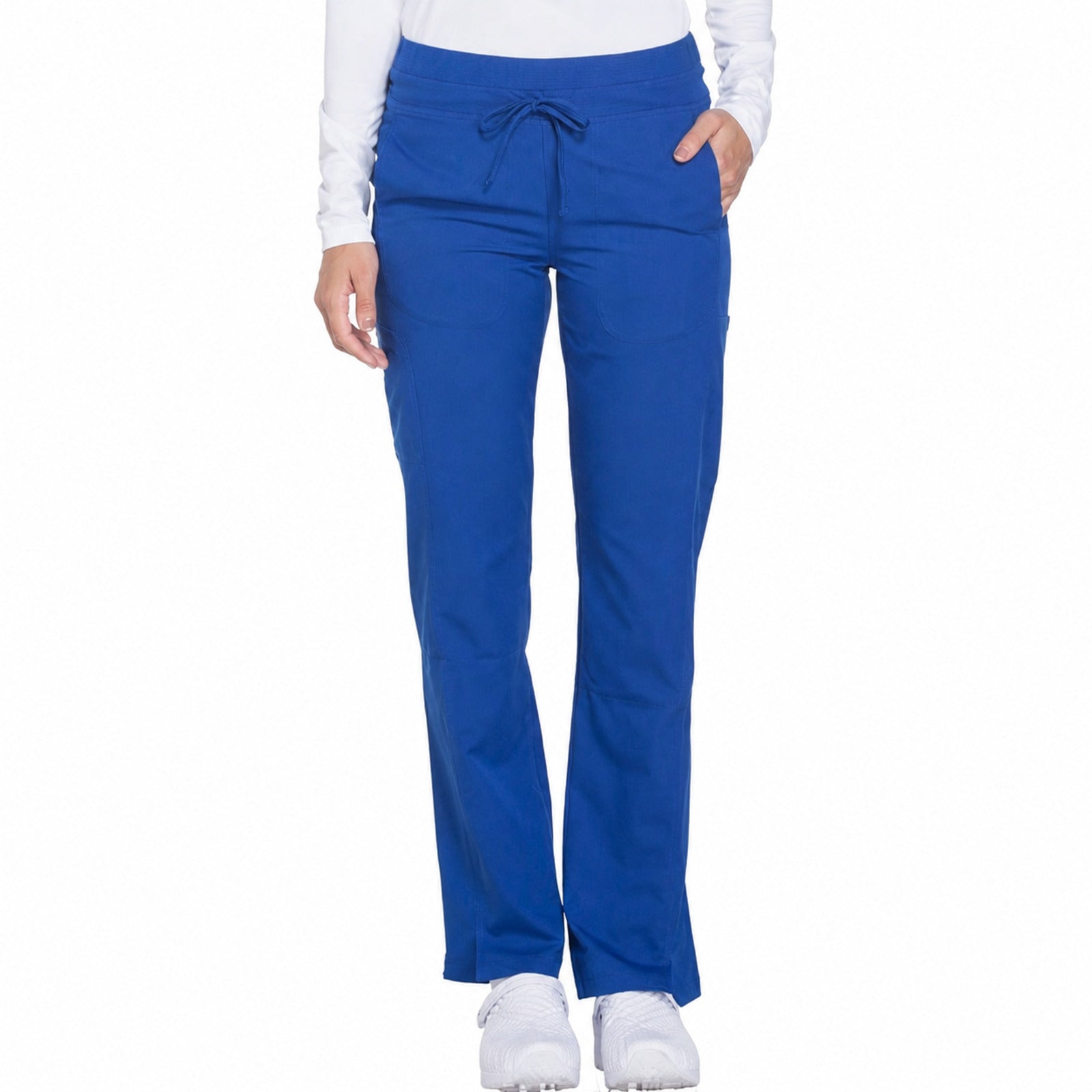 Pantalón quirúrgico Dickies DK130 Dynamix para mujer Galaxy Blue, vista frontal | color:galaxy-blue