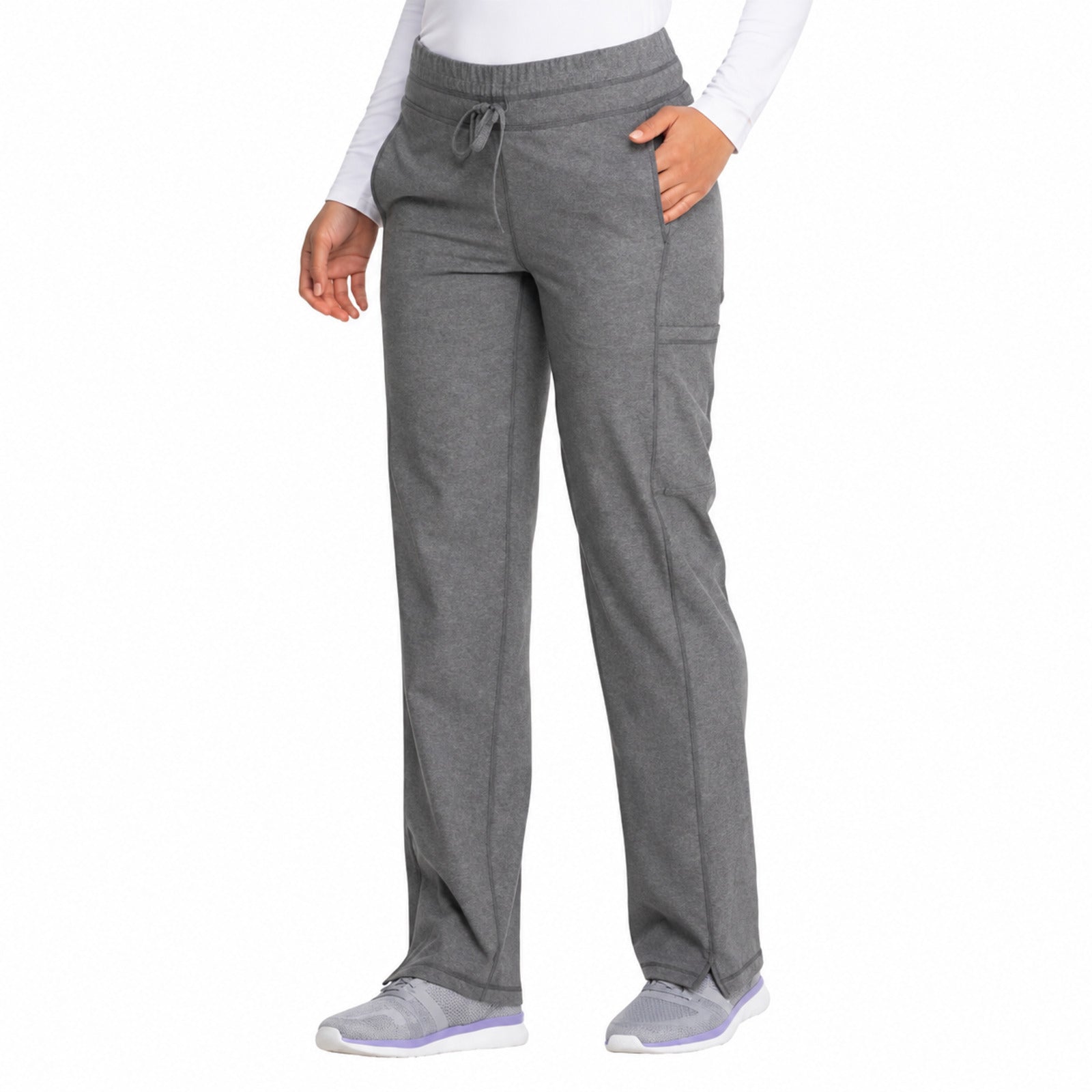 Pantalón quirúrgico Dickies DK130 Dynamix para mujer Gris, vista frontal | color:gris