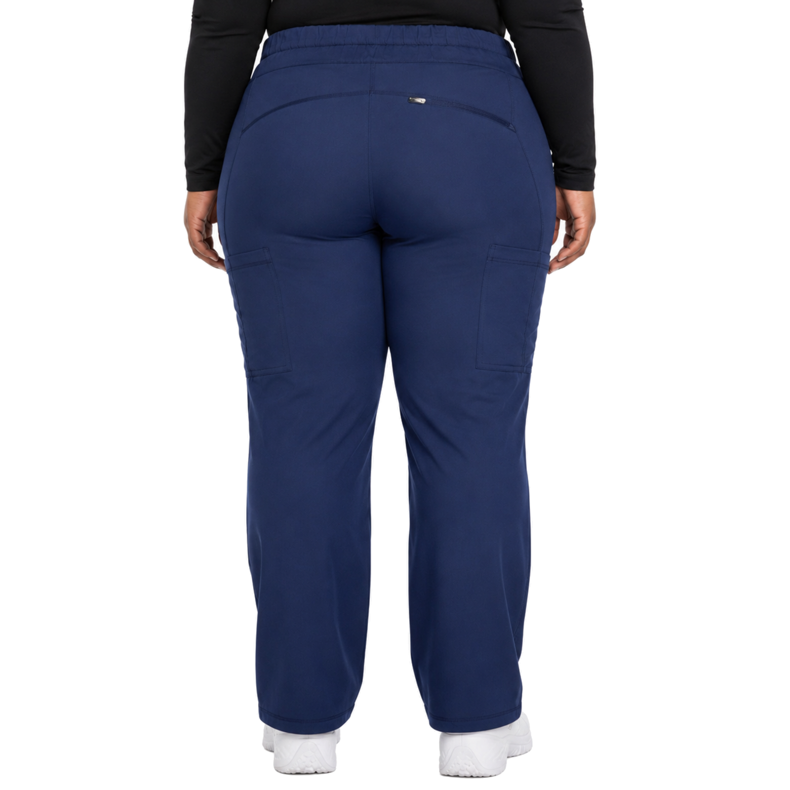 Pantalón quirúrgico Dickies DK130 Dynamix para mujer talla extra Azul marino, vista posterior | color:azul-marino