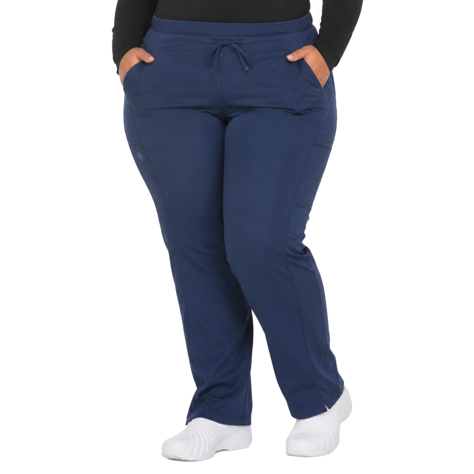 Pantalón quirúrgico Dickies DK130 Dynamix para mujer talla extra Azul marino, vista tres cuartos | color:azul-marino