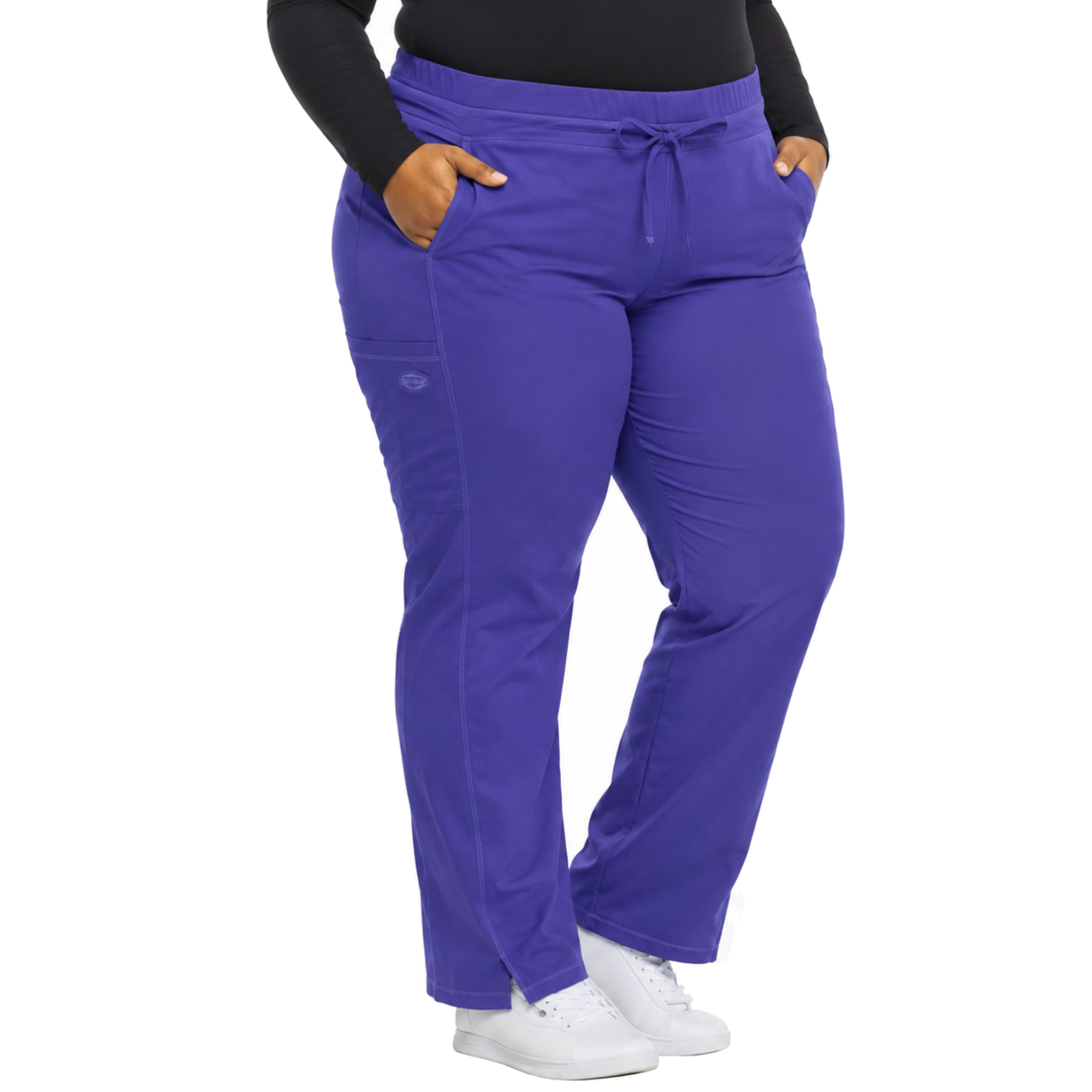 Pantalón quirúrgico Dickies DK130 Dynamix para mujer talla extra Violeta, vista frontal | color:violeta